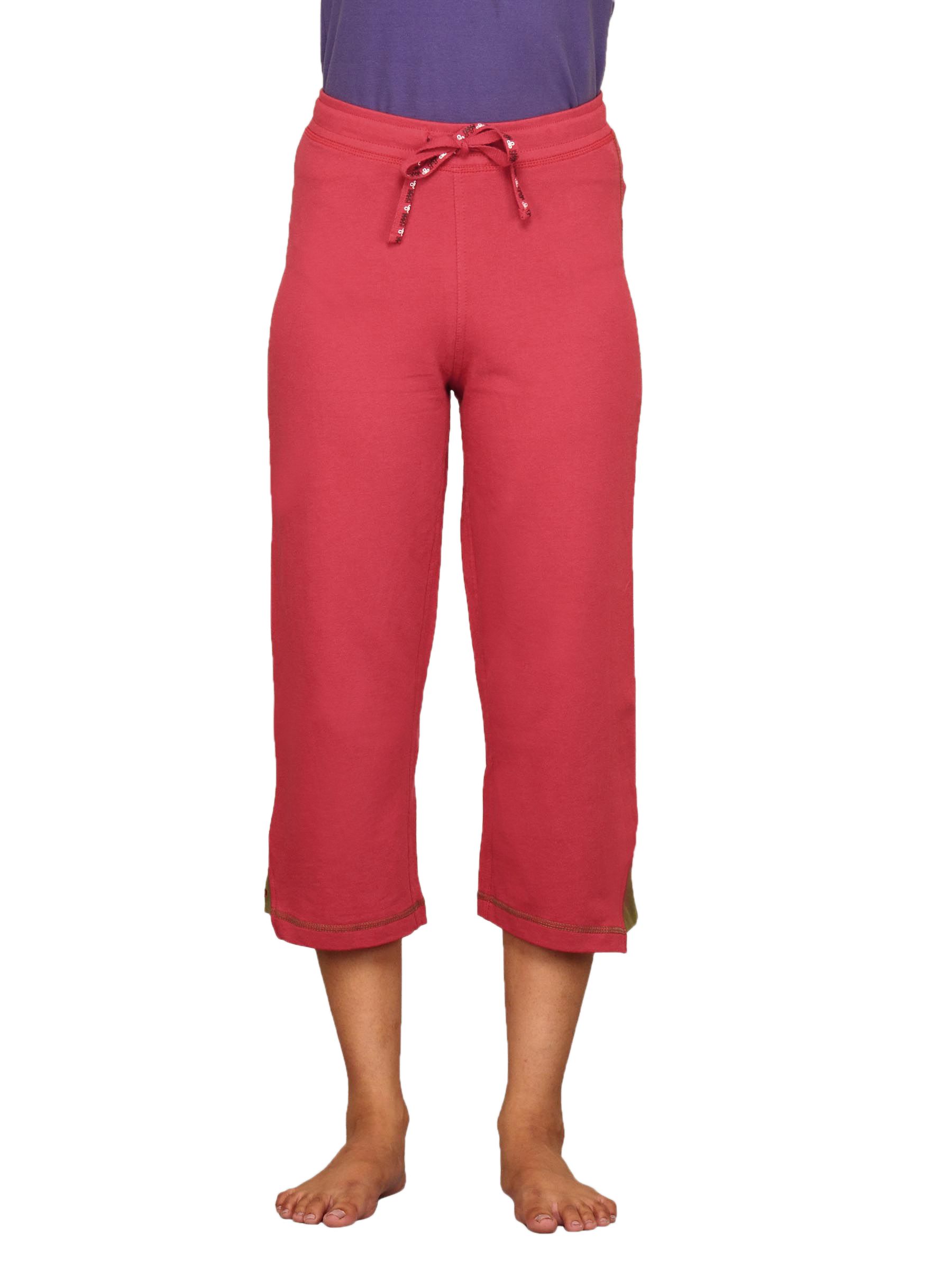 Urban Yoga Women Yoga Red Capri