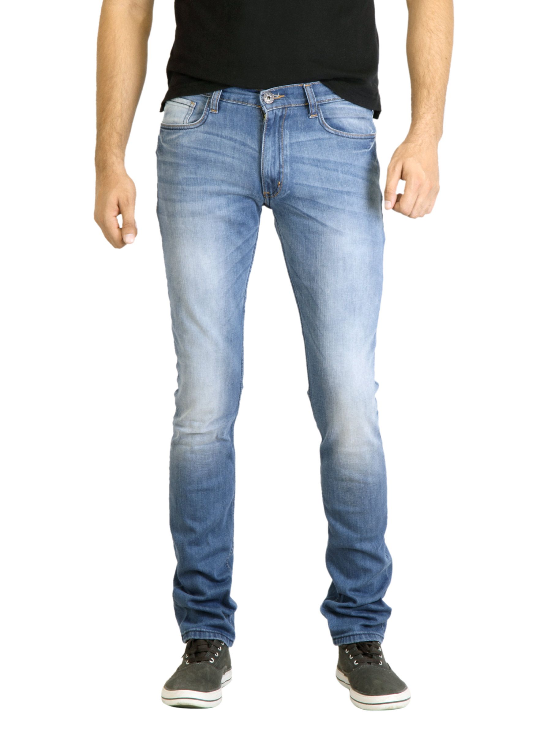 Locomotive Men Washed Blue Jeans