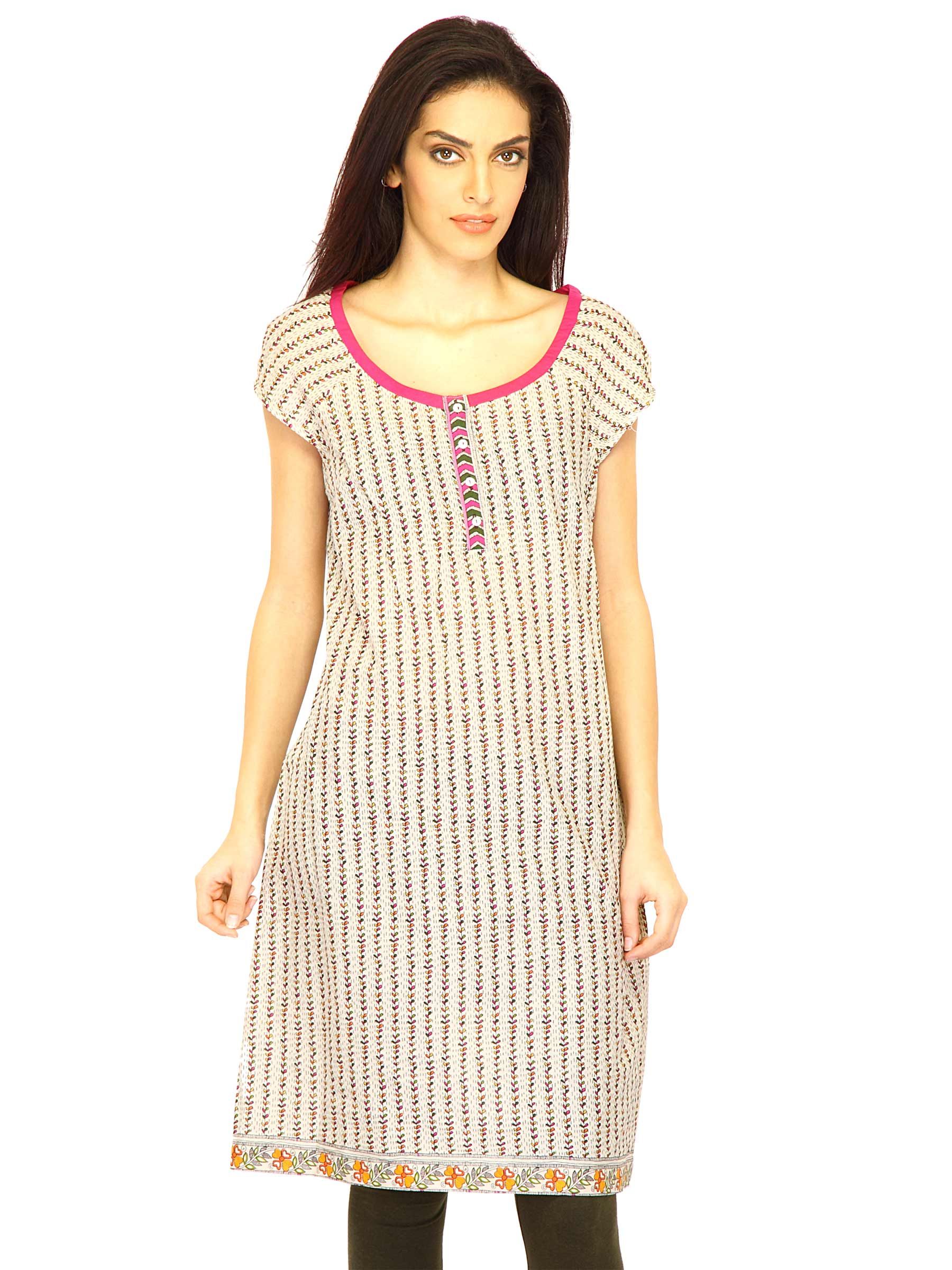 W Women Printed  Beige Kurtas