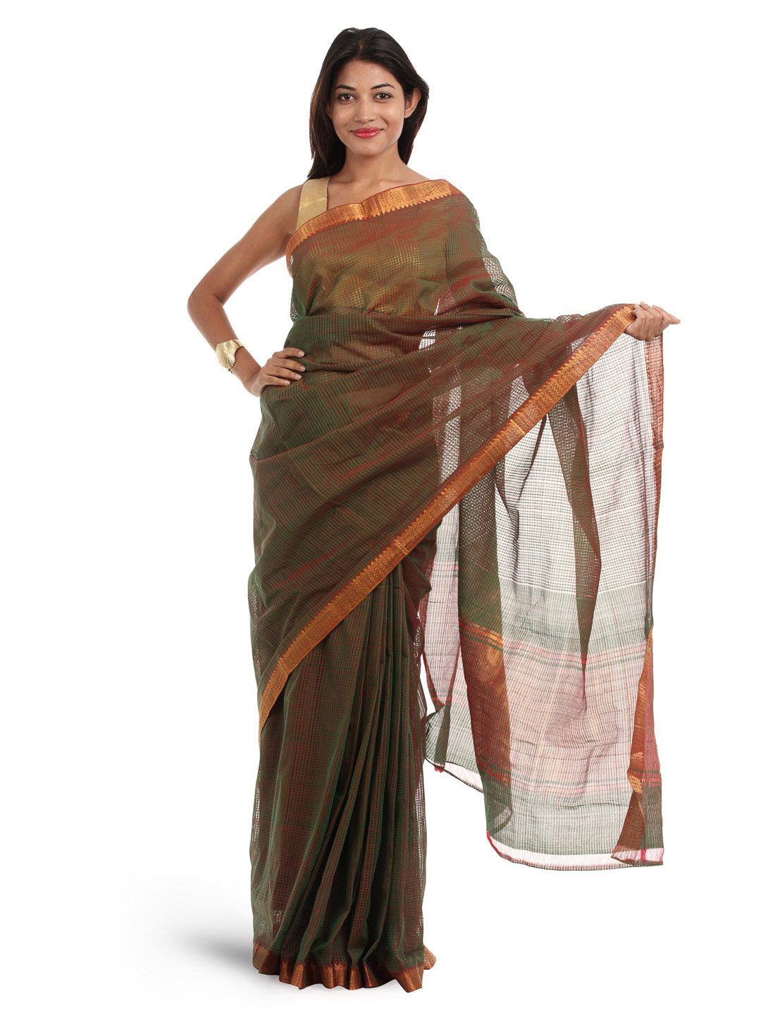 Fabindia Green Mangalagiri Saree