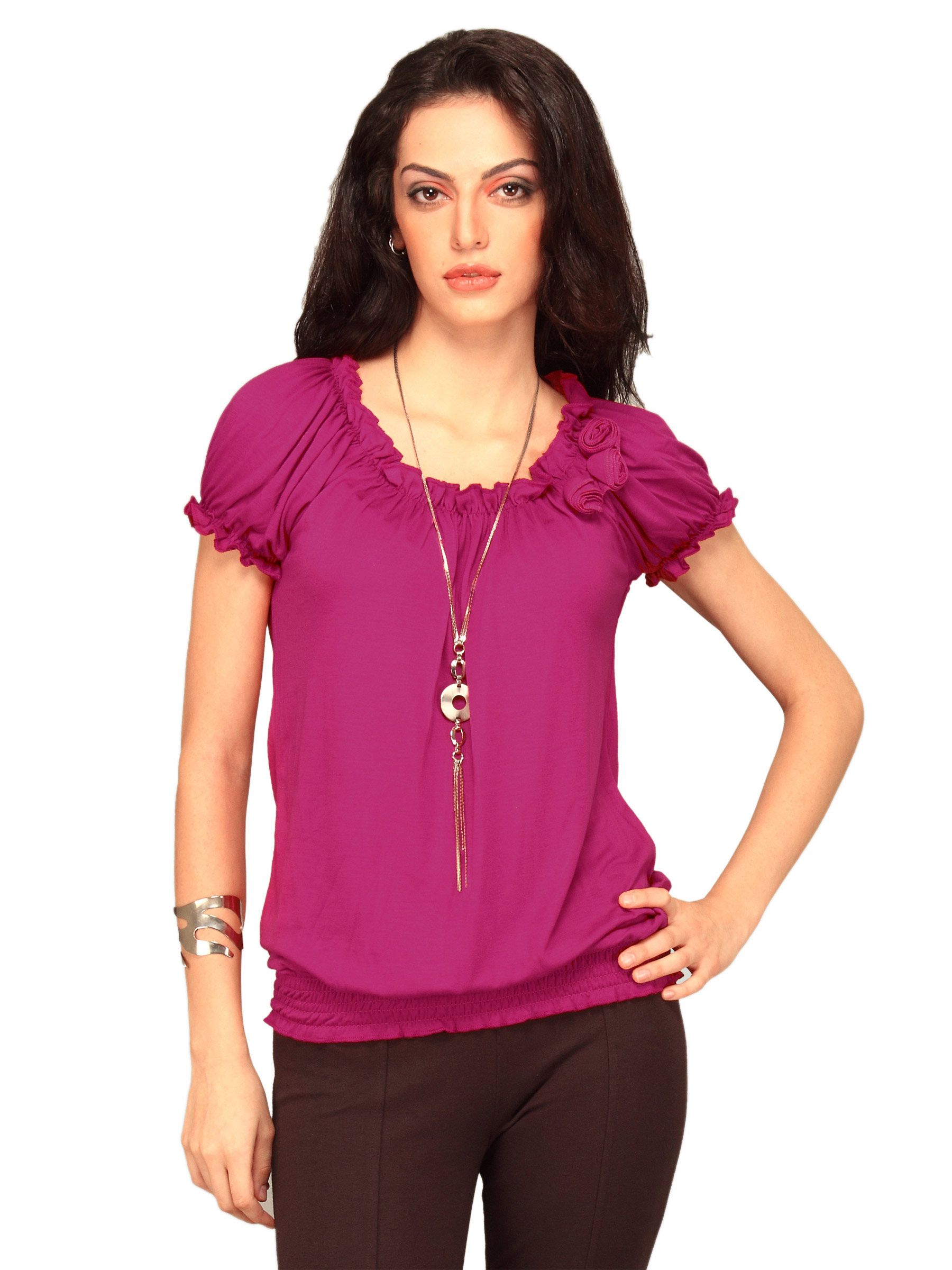 Jealous 21 Women Purple Top With Purple Flower Top