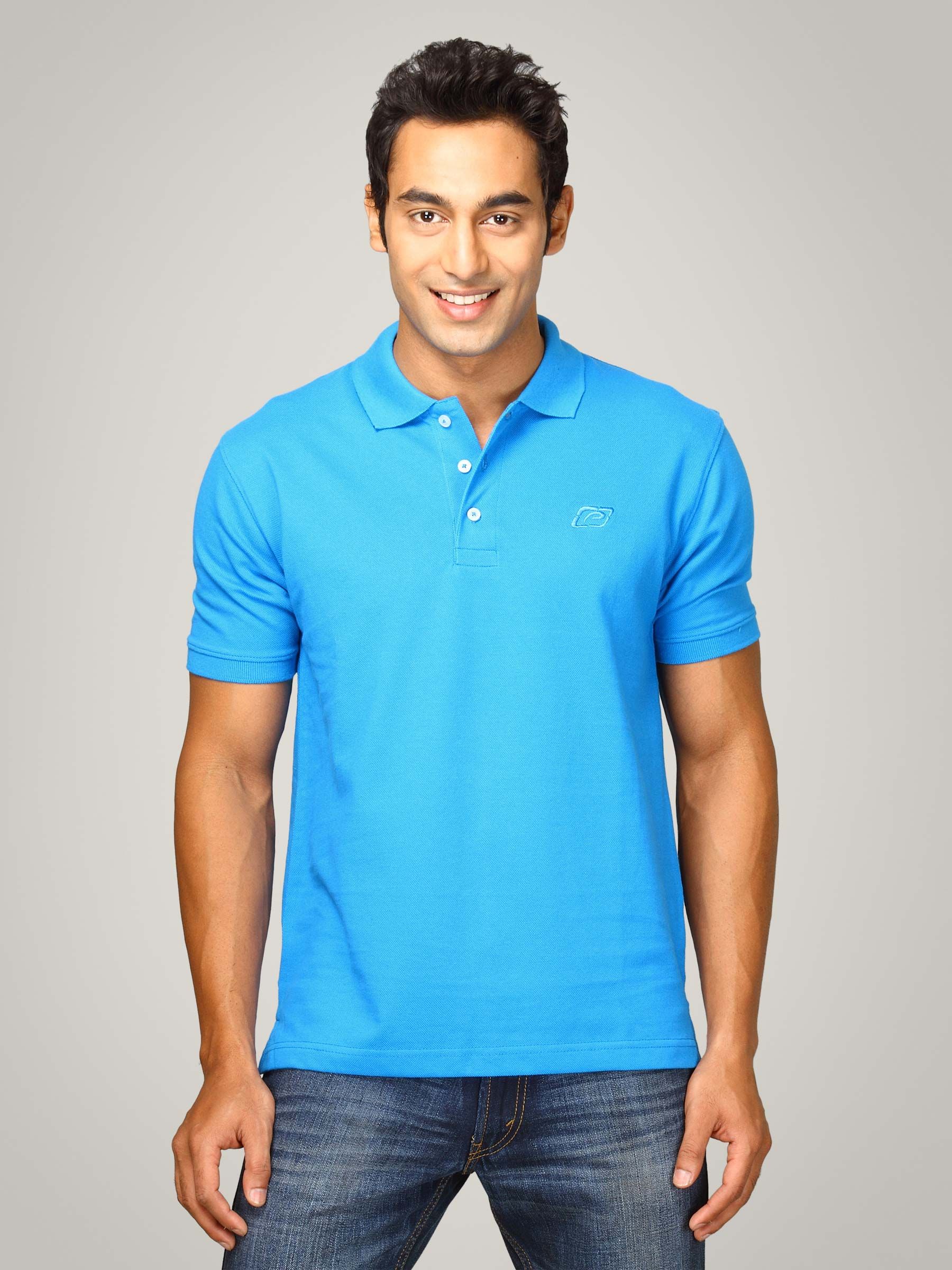 Proline Men Blue Polo T-shirt