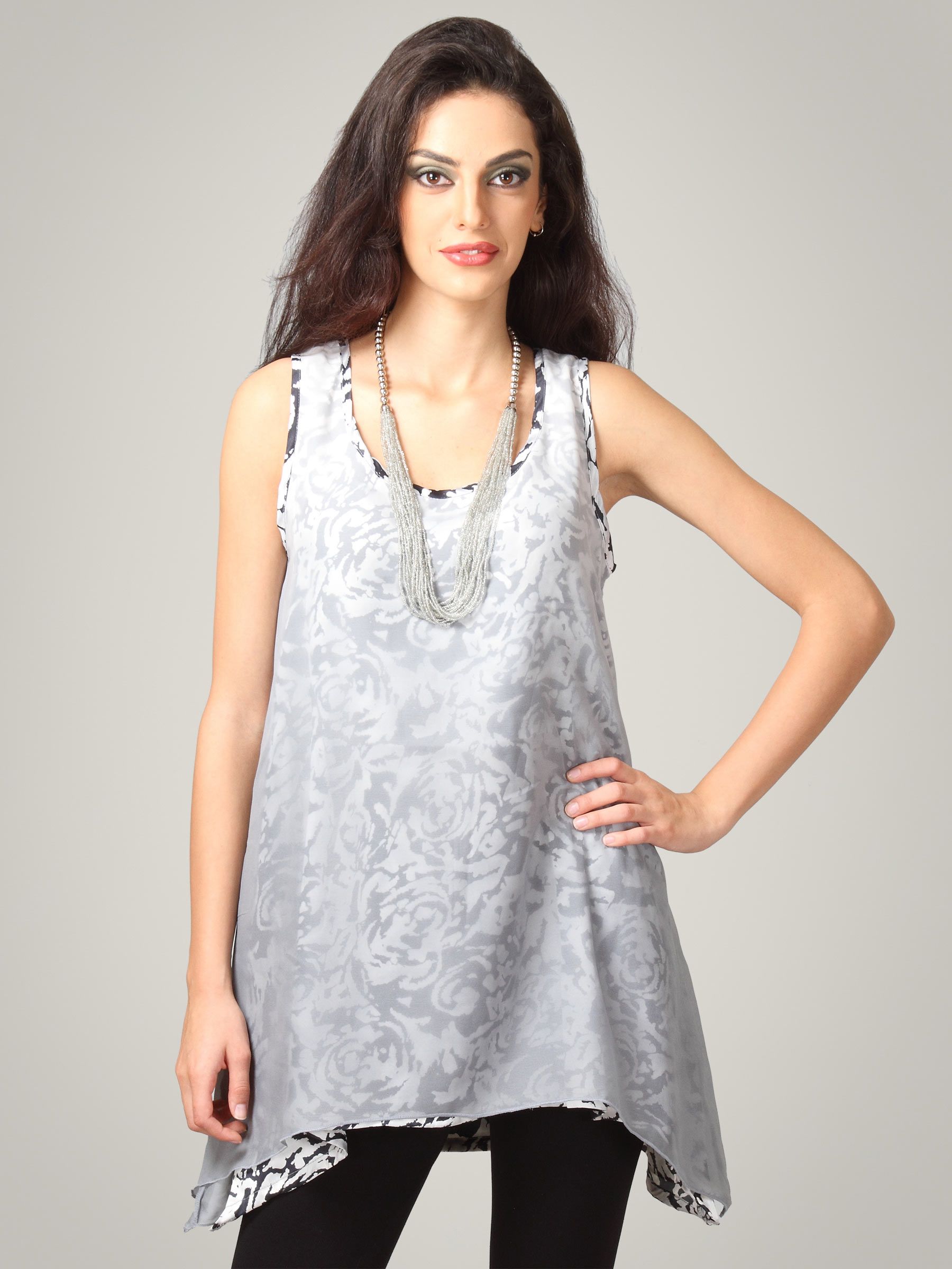 Scullers For Her Women Layered Tunics Black Top