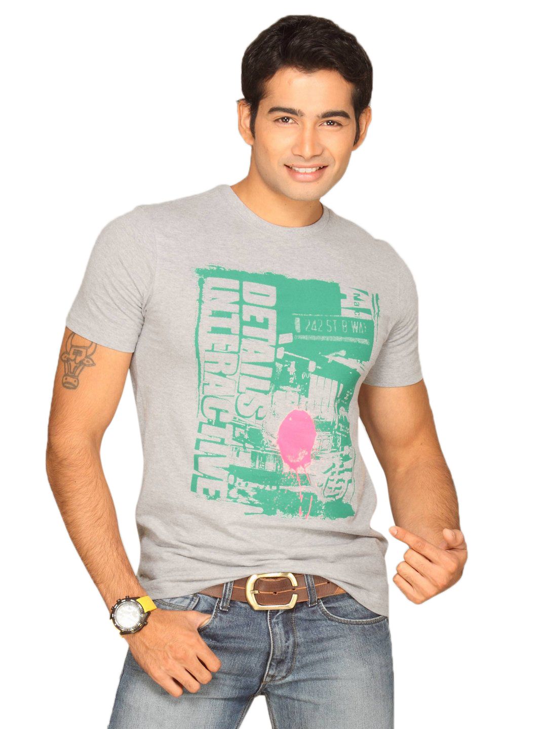 UCB Men's Details Grey T-shirt