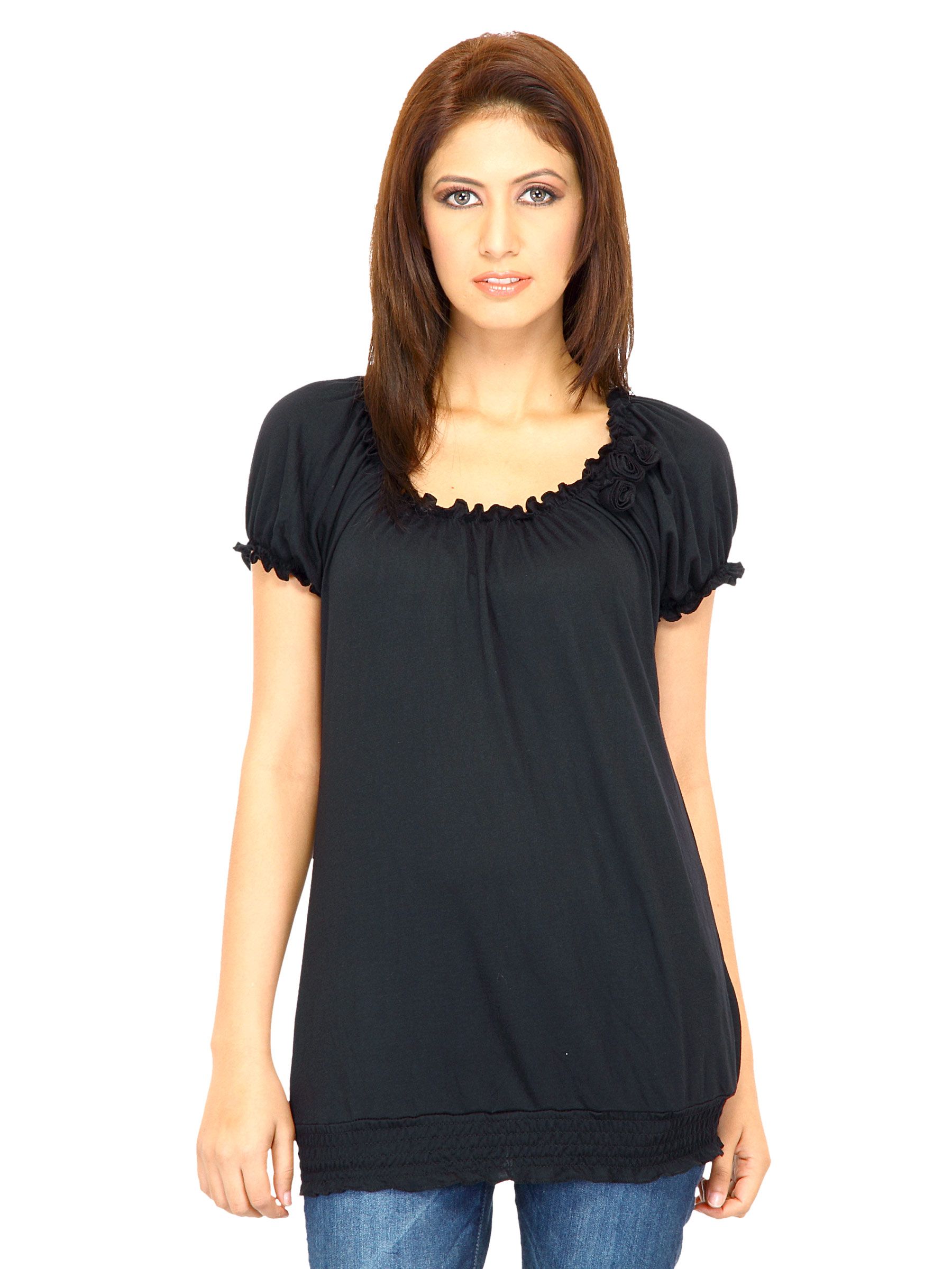 Jealous 21 Women Solid Black Tops