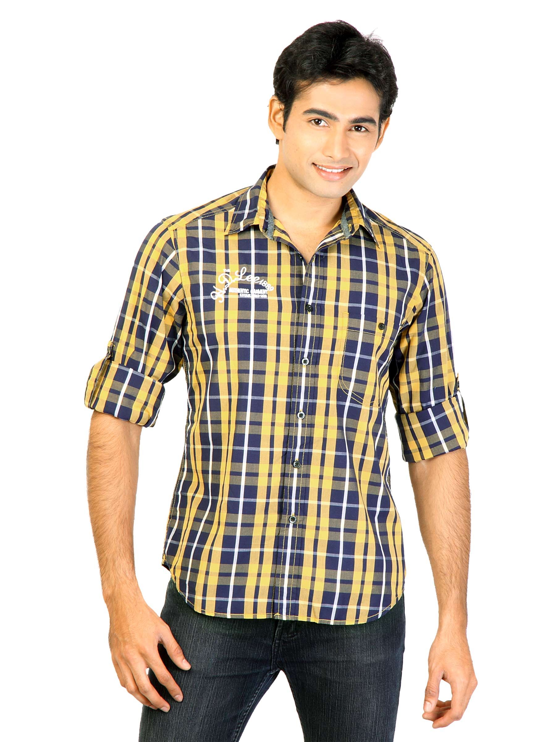 Lee Men Check Yellow Shirts