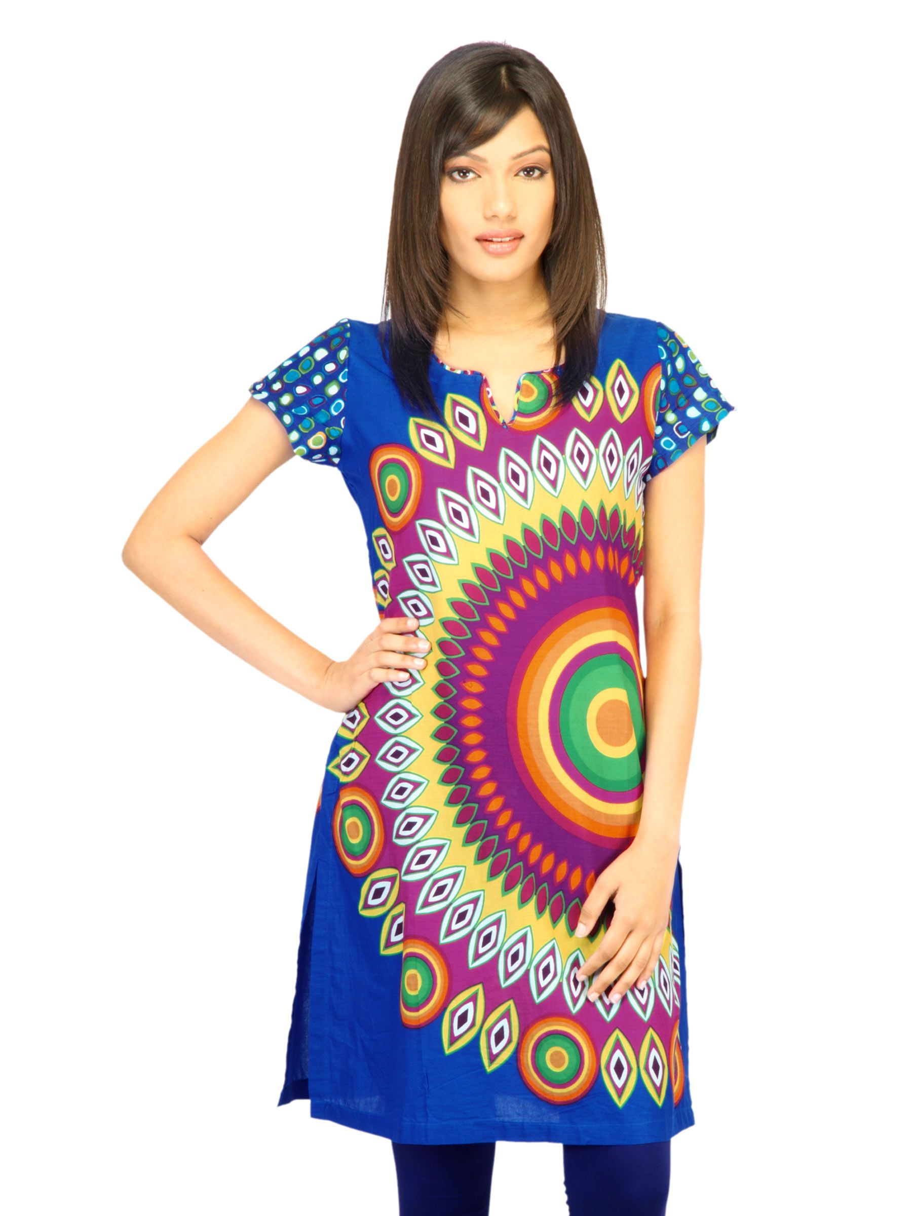 BIBA Women Printed Blue Kurta