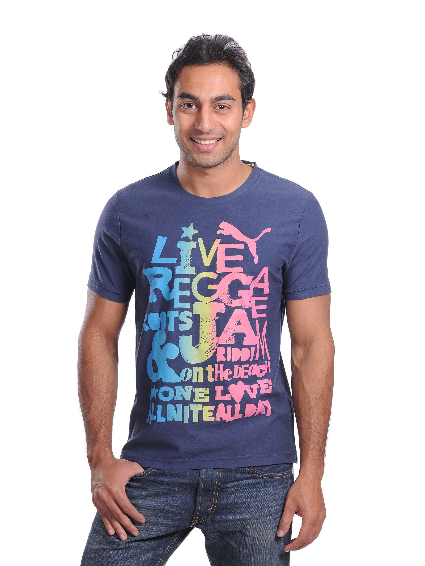 Puma Mens Reggae All Night Blues T-shirt
