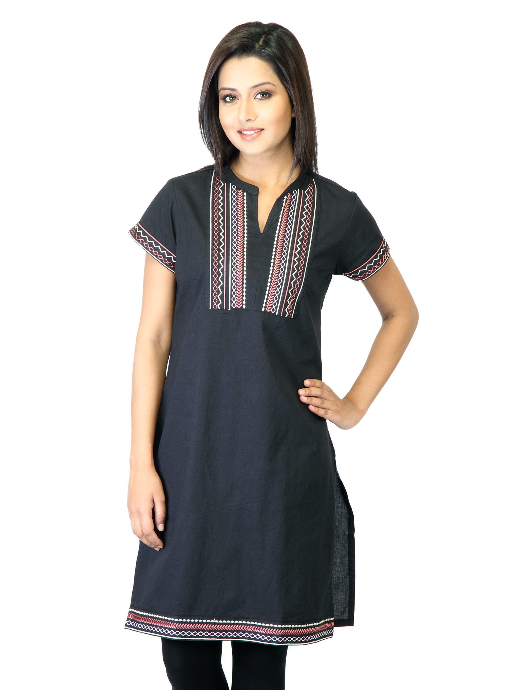Folklore Women Black  Kurta
