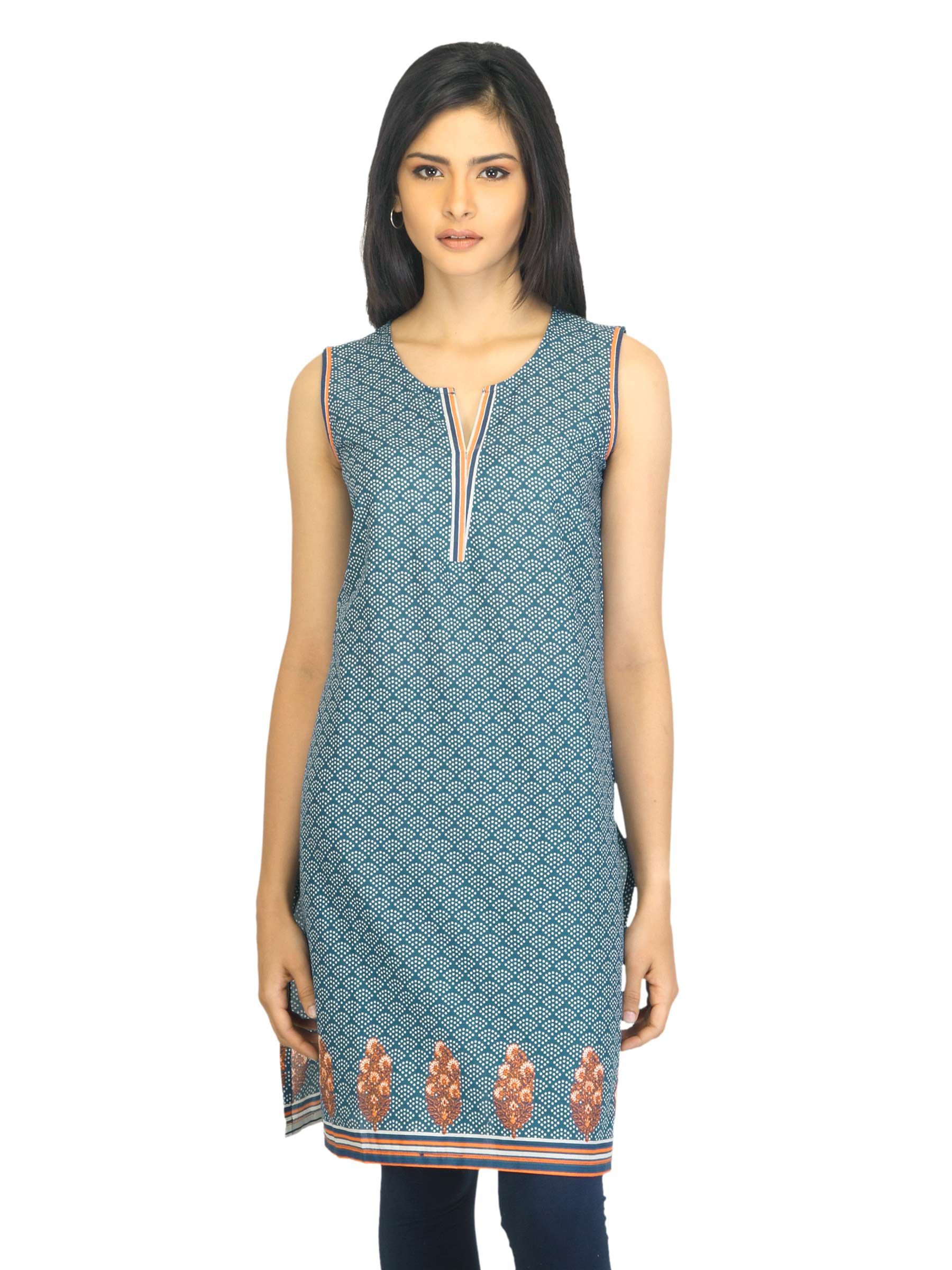 Aurelia Women Printed Blue Kurta