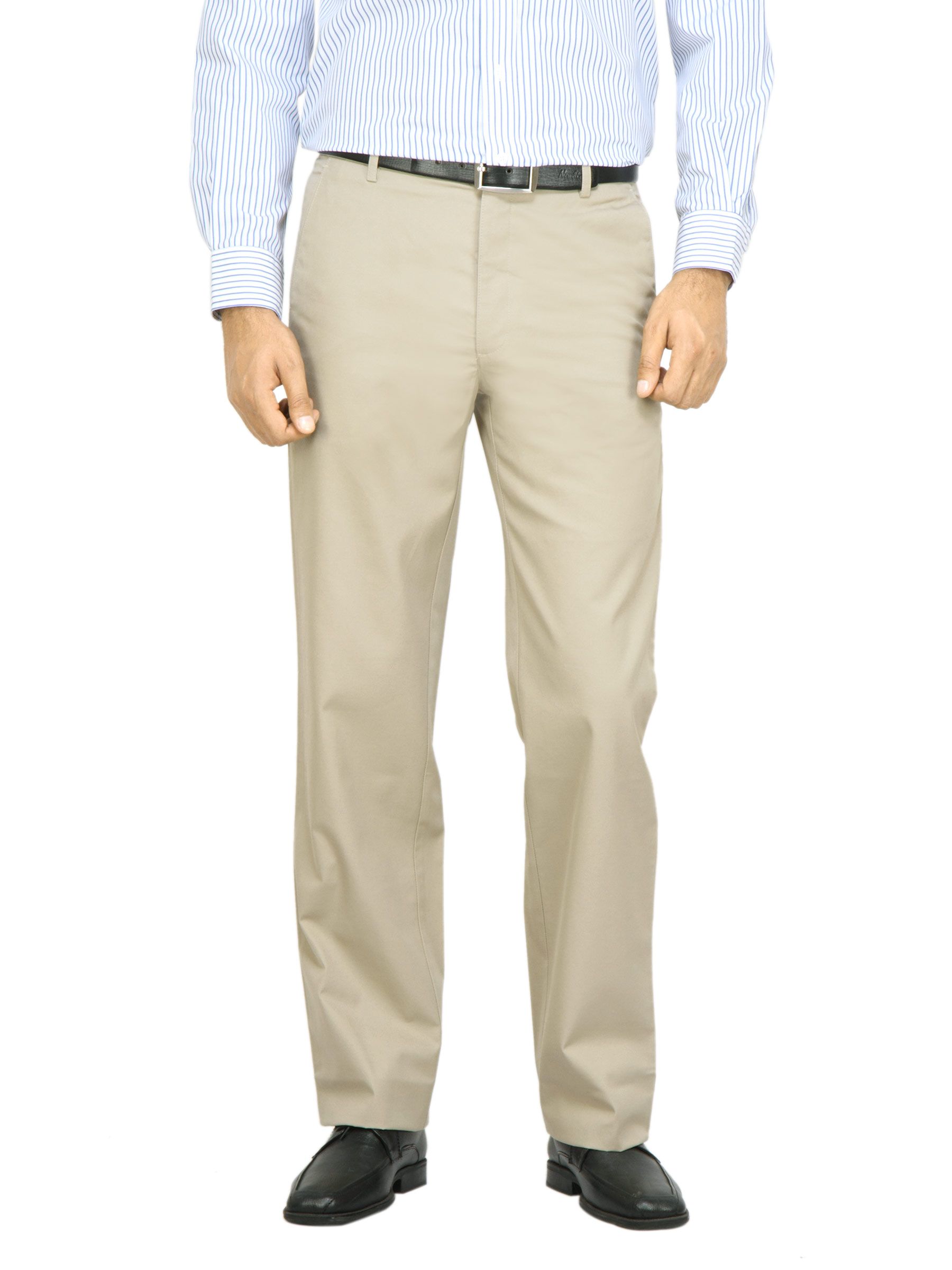 Arrow Men Beige Solid Trousers