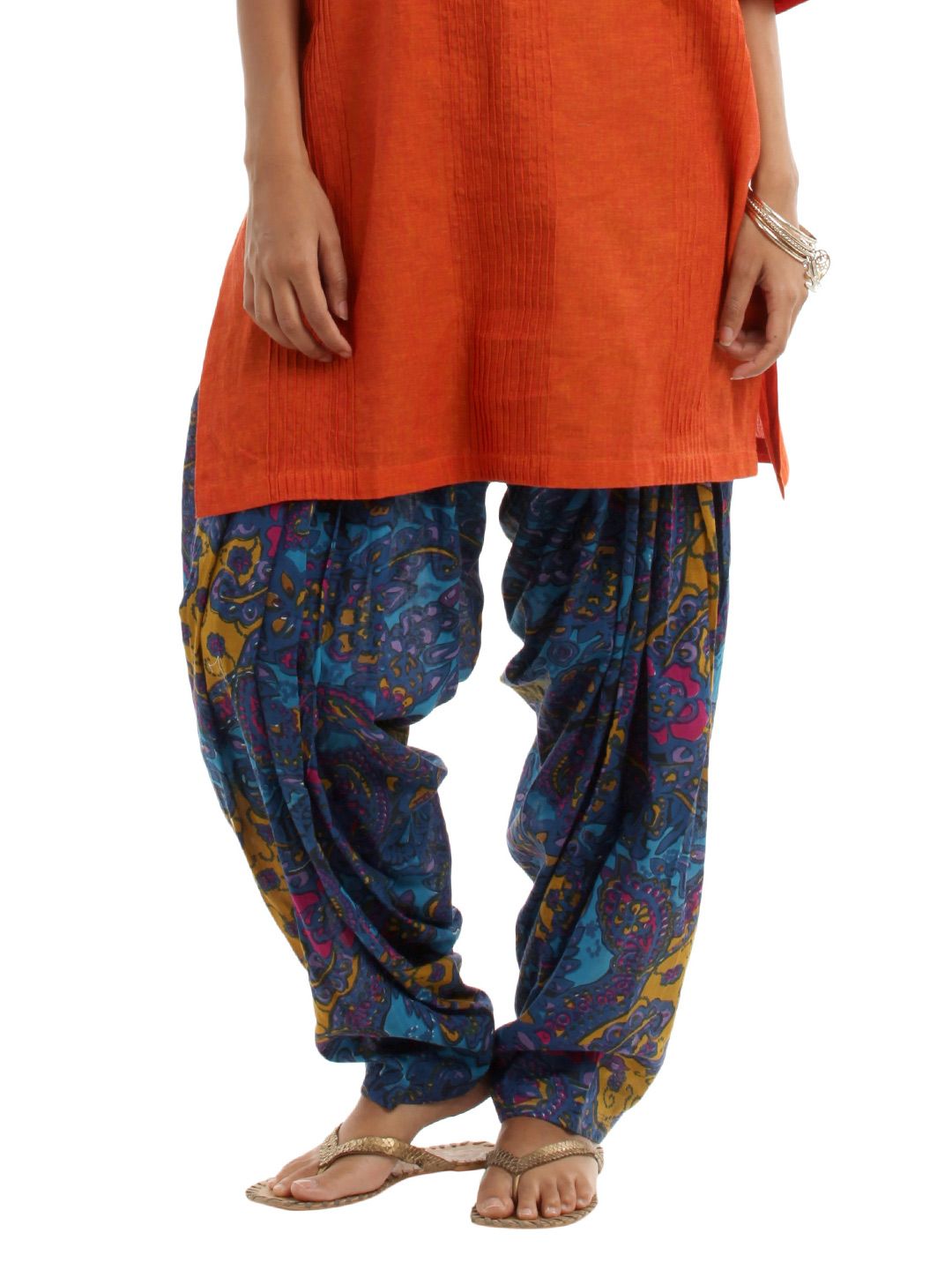 Shree Women Blue & Mustard Patiala