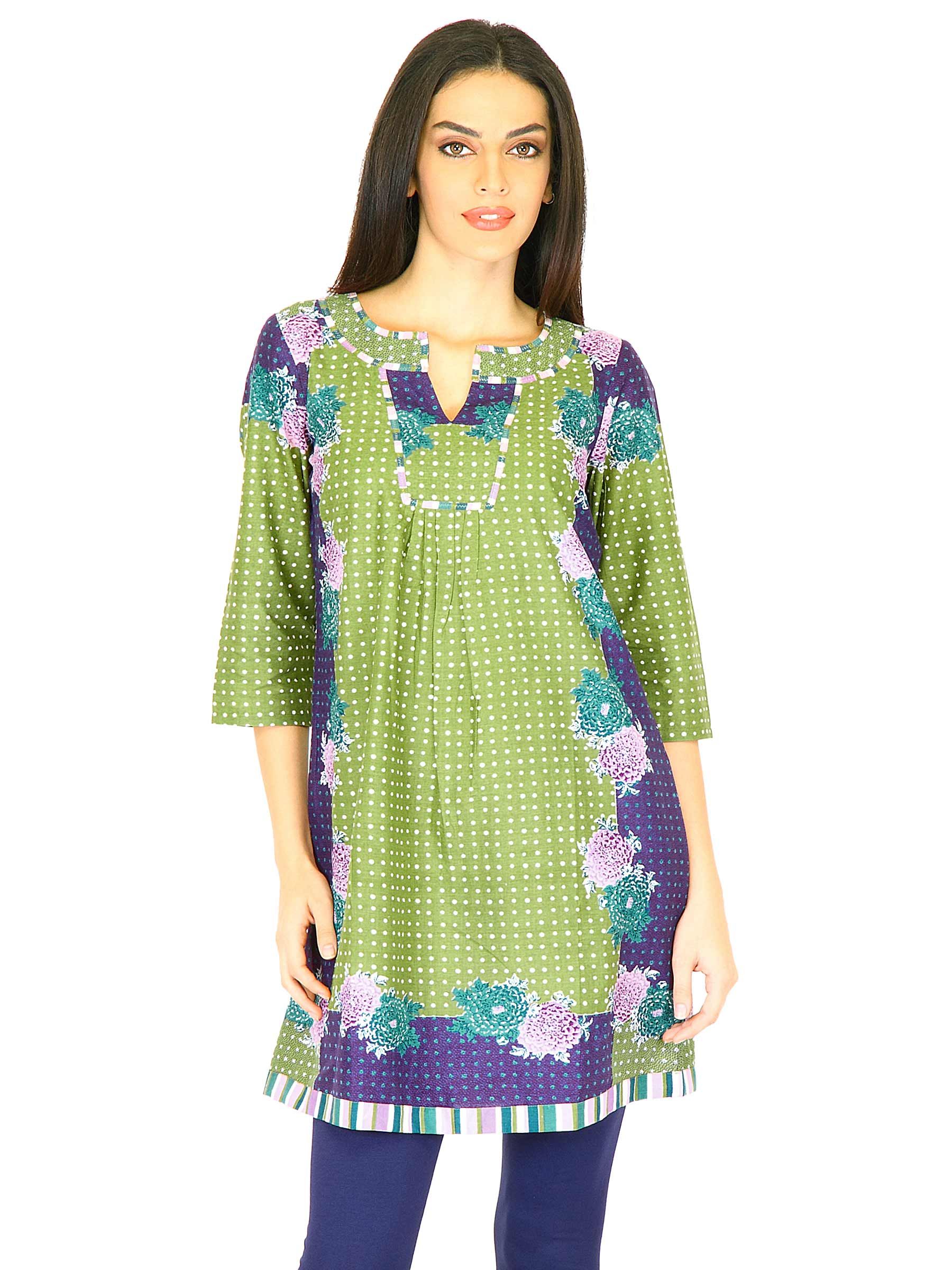 W Women Printed Green Kurtas