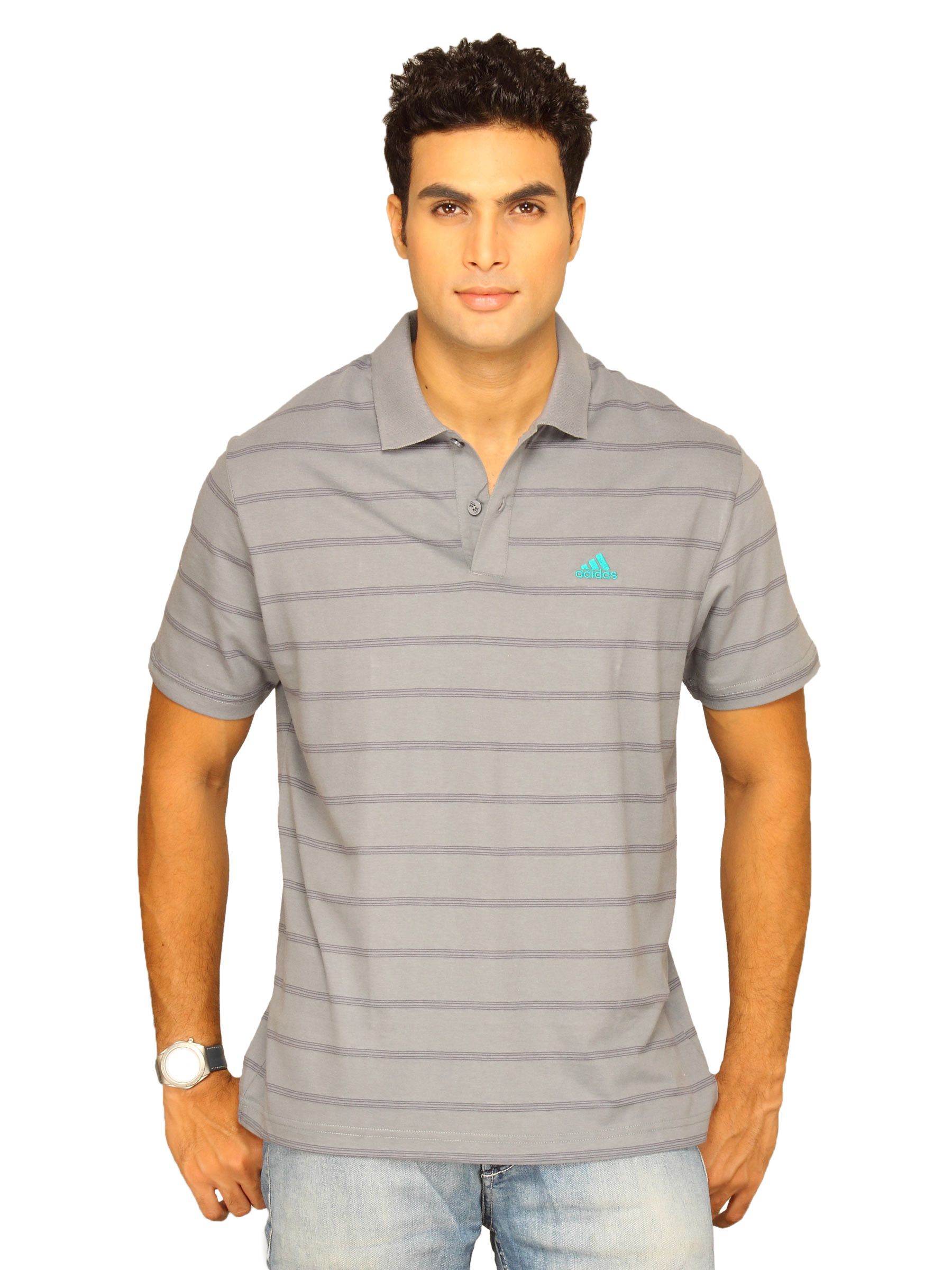 ADIDAS Men's Lead Grey Polo T-shirt
