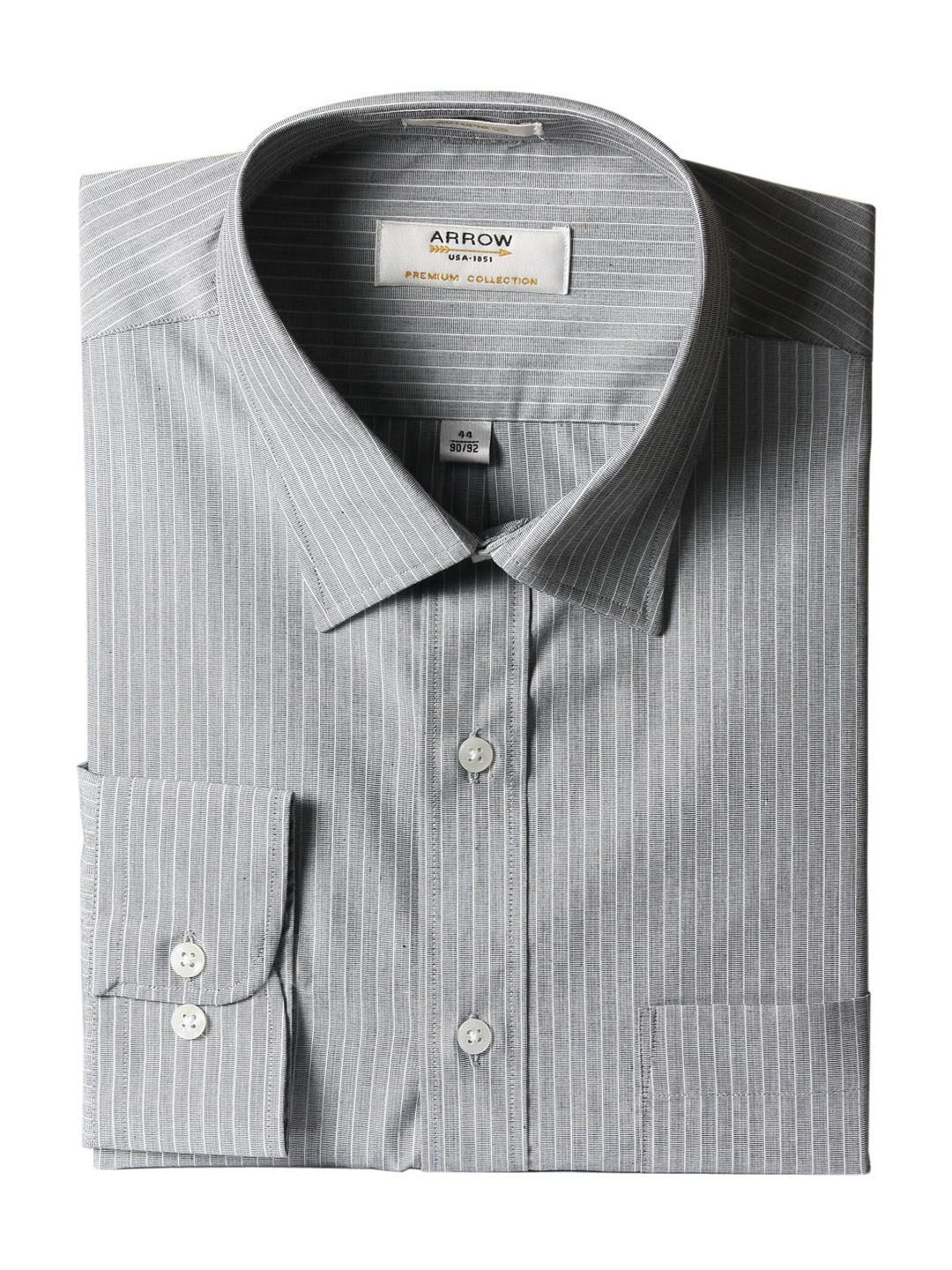 Arrow Men Grey Striped Shirt