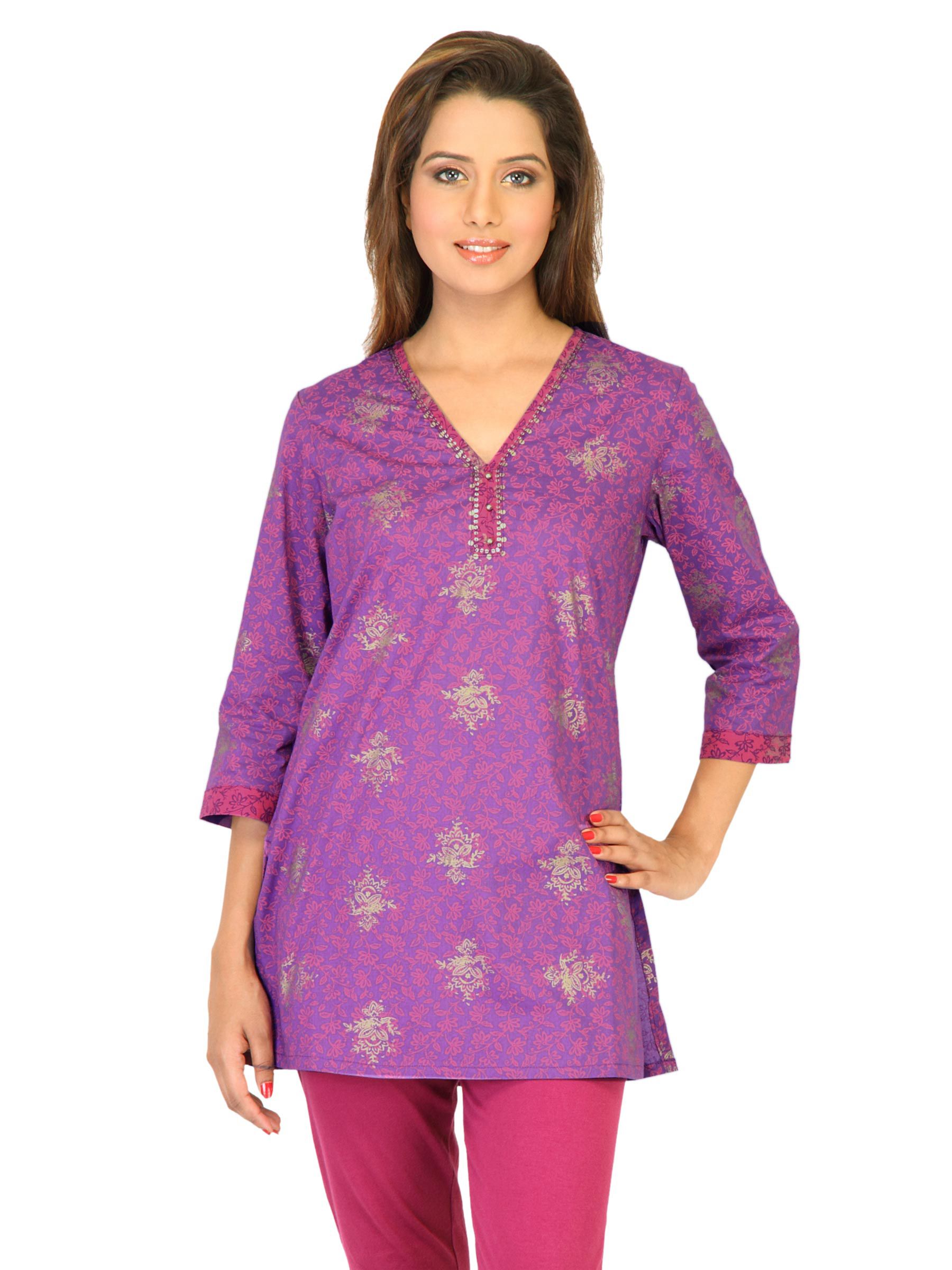 Aurelia Women Printed Purple Kurti