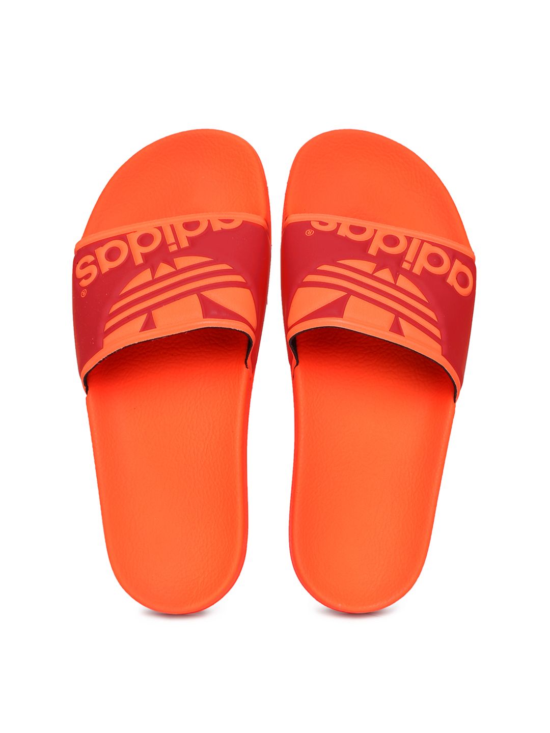 adidas orange flip flops