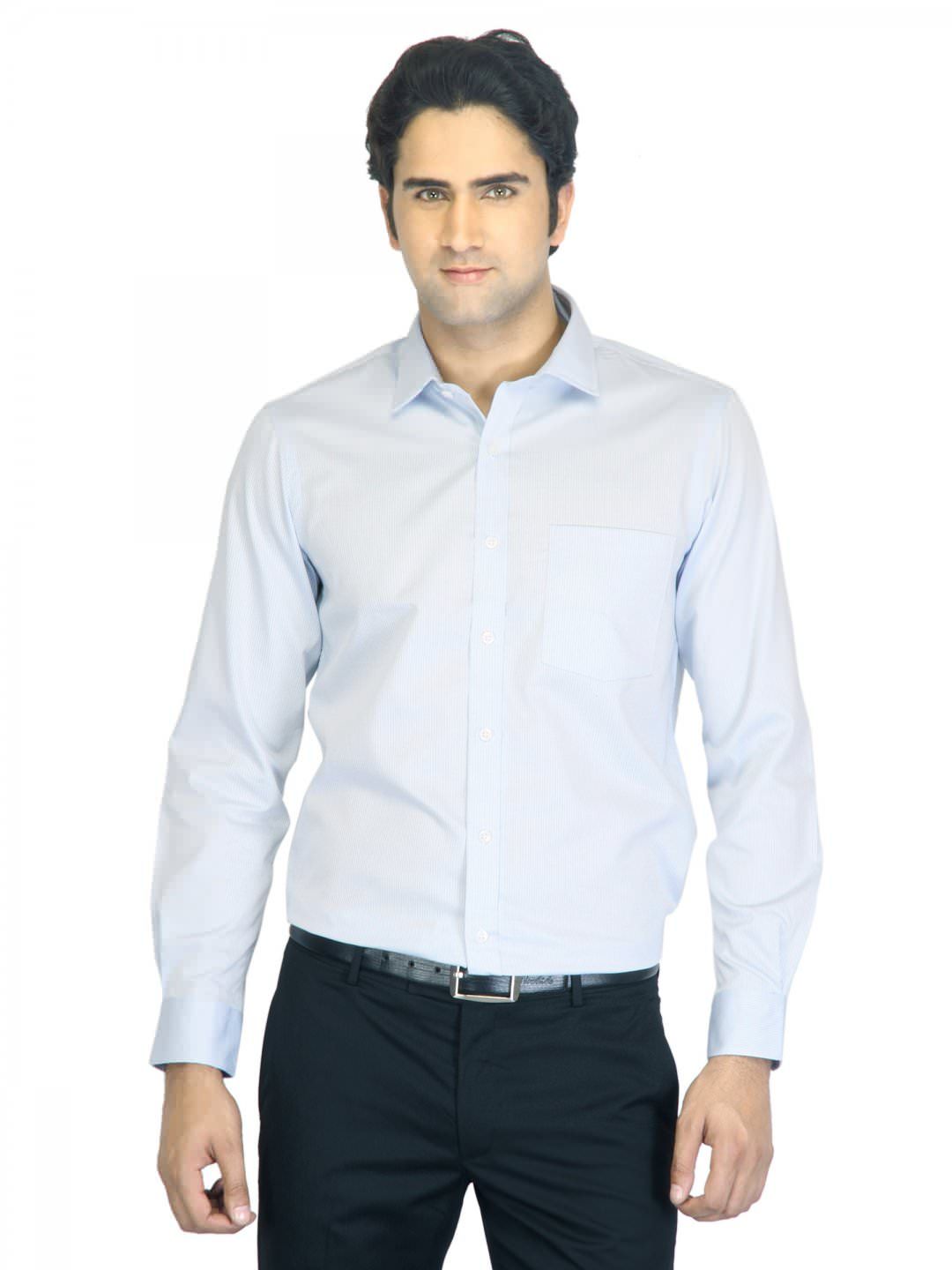 Arrow Men Blue Striped Slim Fit Shirt