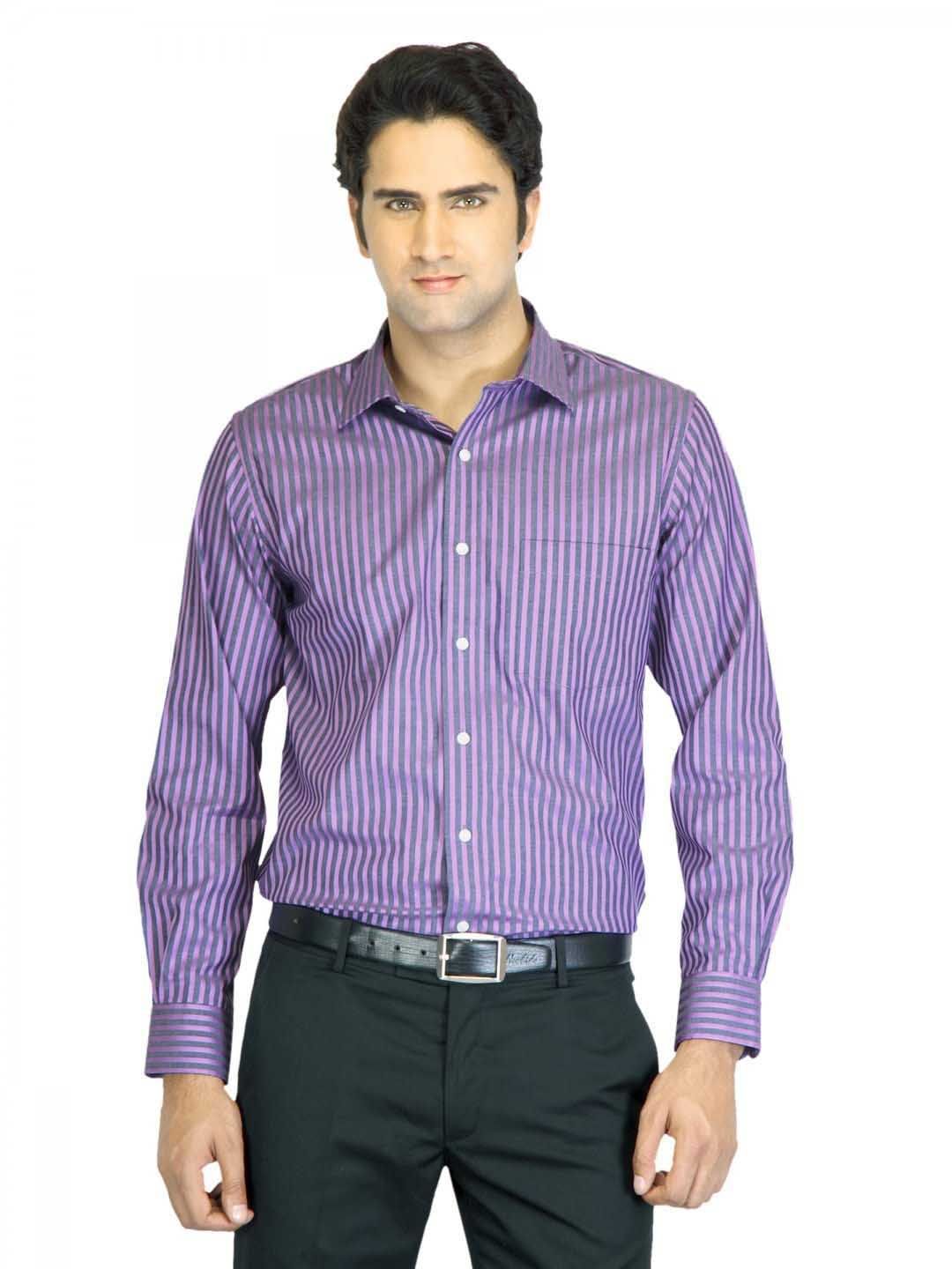 Arrow Men Lavender Striped Shirt