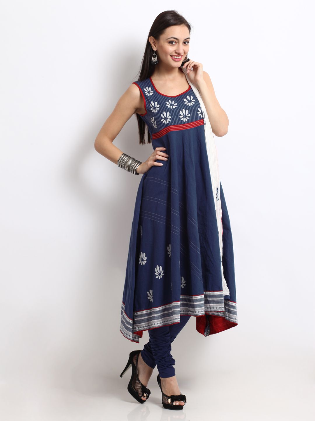 Buy BIBA Women Blue Anarkali Churidar Kurta Set 553 Apparel for