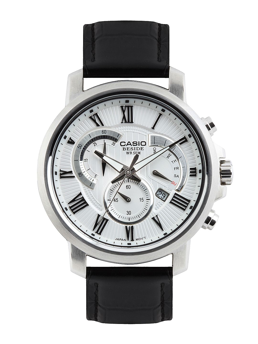 Buy Casio Men's BEM-506BL-7AVDF White Analog dial Genuine Leather