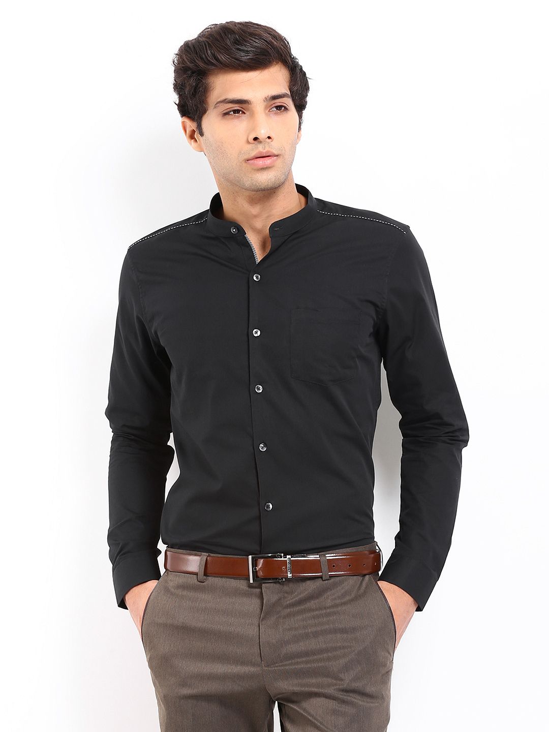 black shirt smart casual