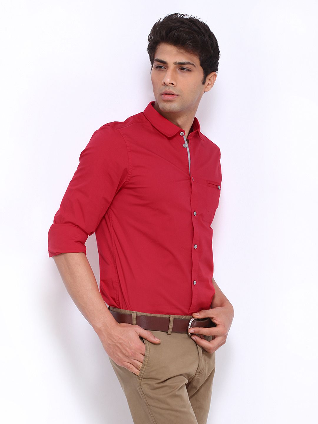 open lace back dress MENS Red Collared Polo Shirt main image 1