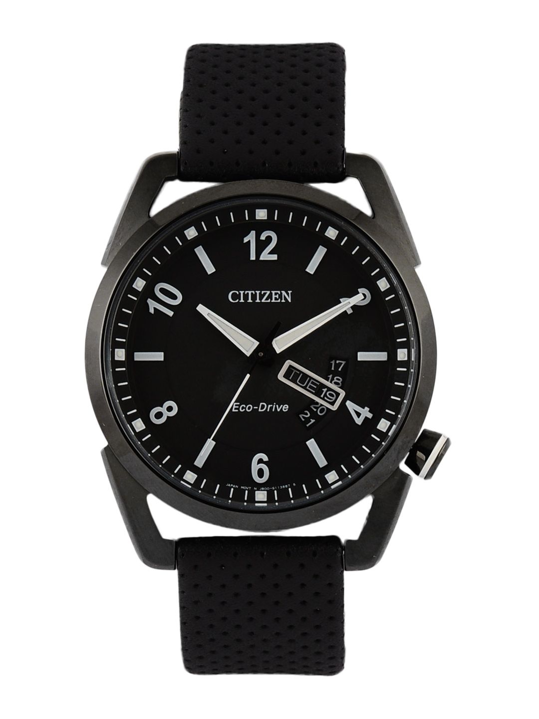 CITIZEN Eco-Drive 腕時計 ブラック Buy Citizen Men Black Dial Eco-Drive Watch AW0015-08E - Watches