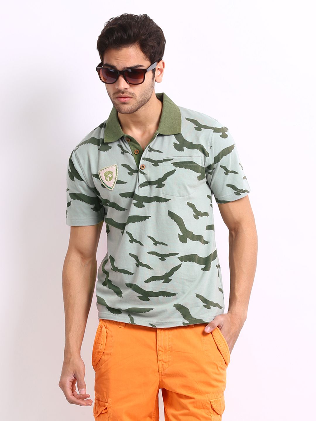 Do U Speak Green Men Green Printed Polo T-shirt