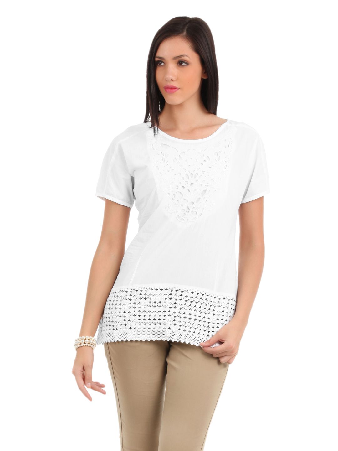 Elle Women White Semiformal Top