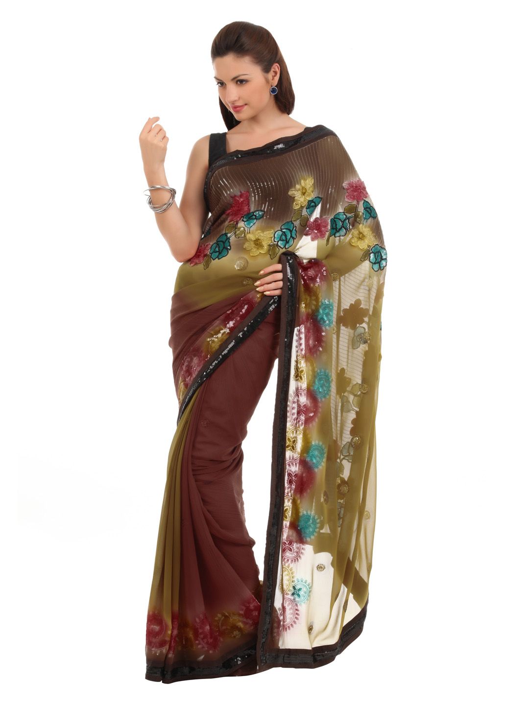 FNF Brown Wedding Collection Sari