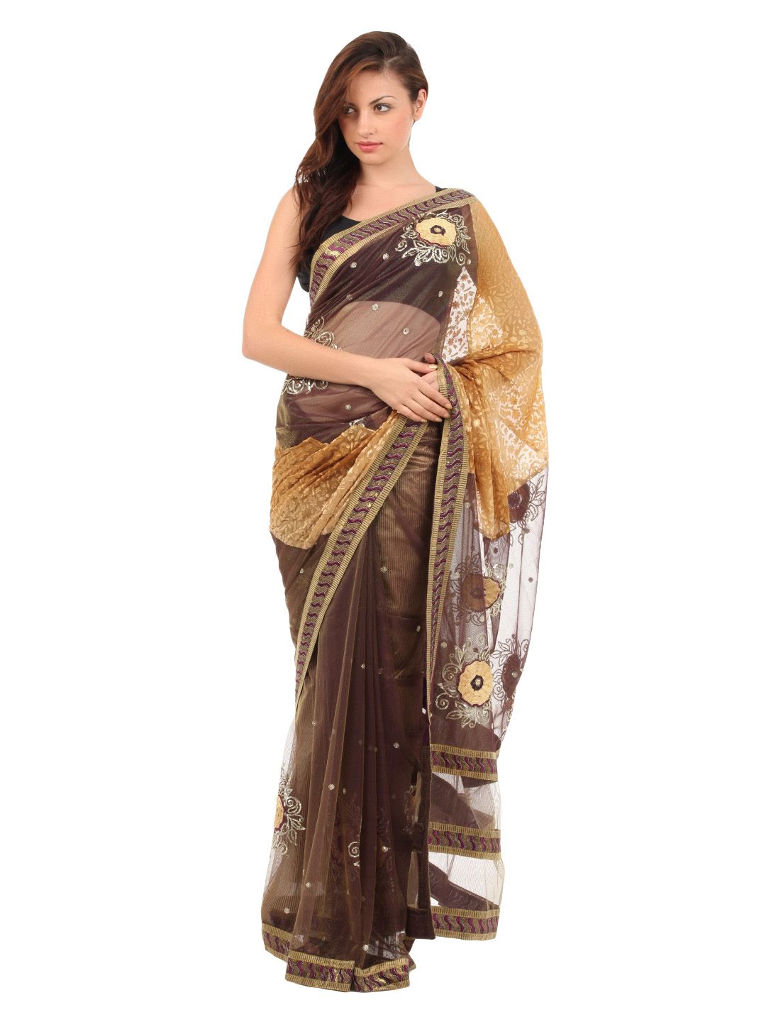 FNF Purple & Gold Collection For Wedding Sari