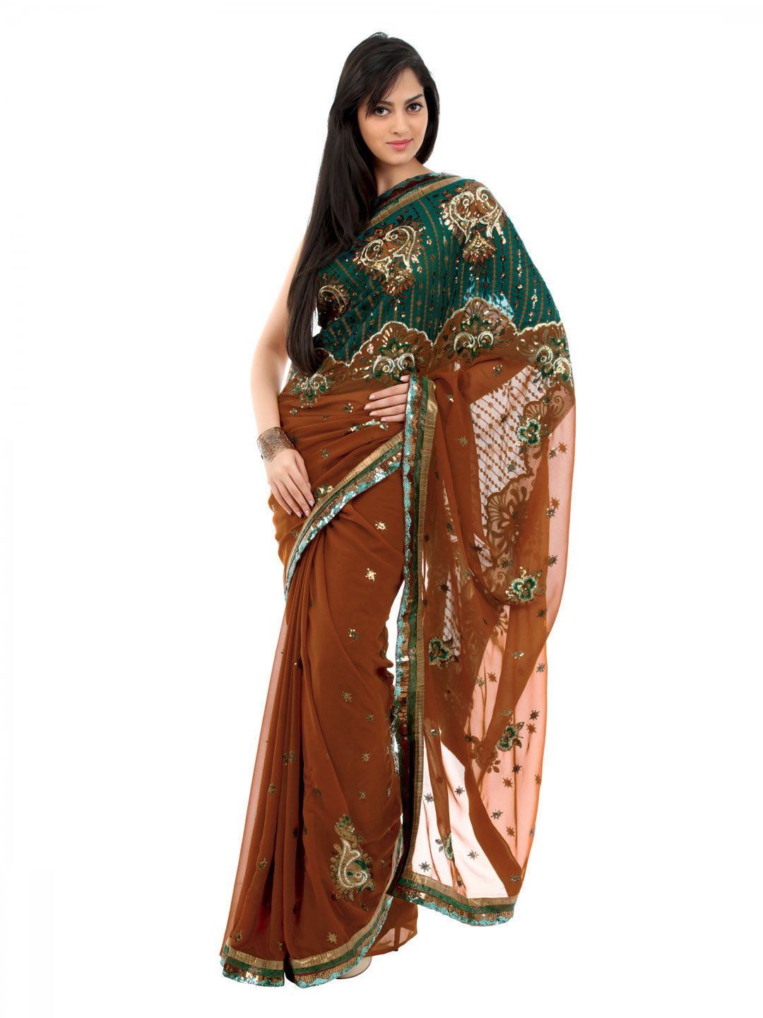 FNF Rust Wedding Collection Sari
