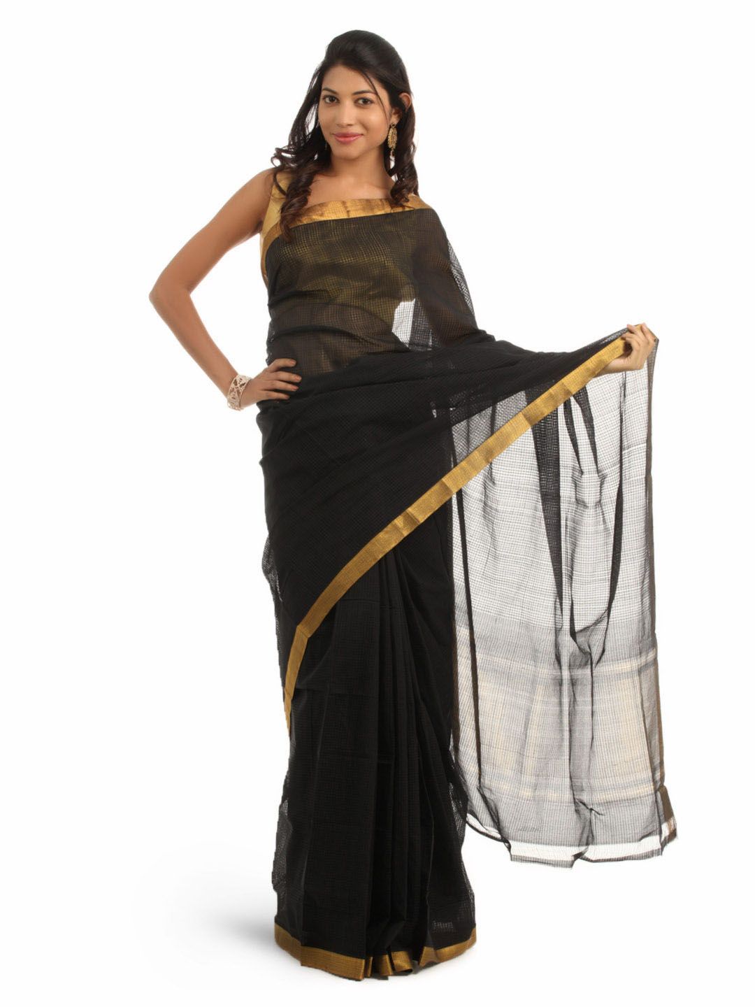 Fabindia Black Mangalagiri Saree