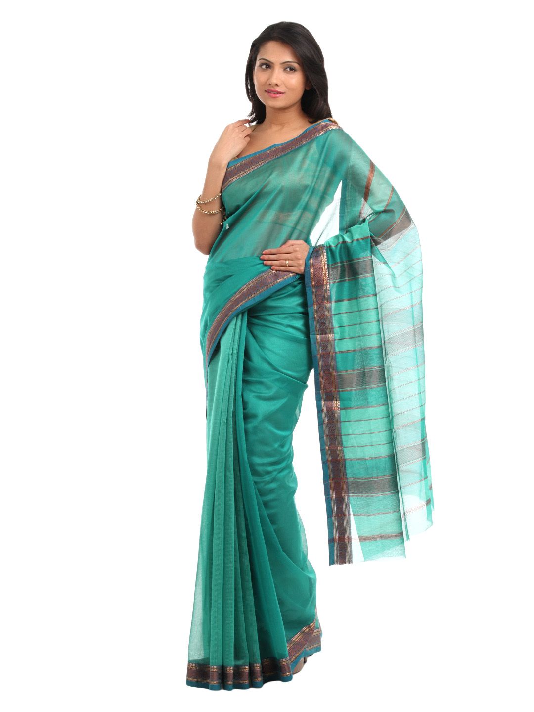 Fabindia Green Maheshwari Maheshwari Zari Saree