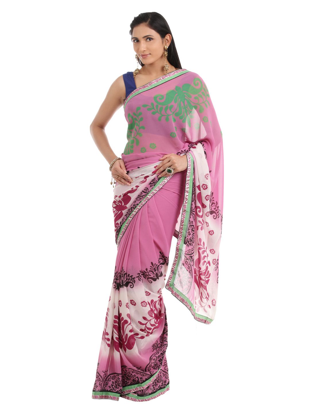 FNF Multi Coloured Printed Sari
