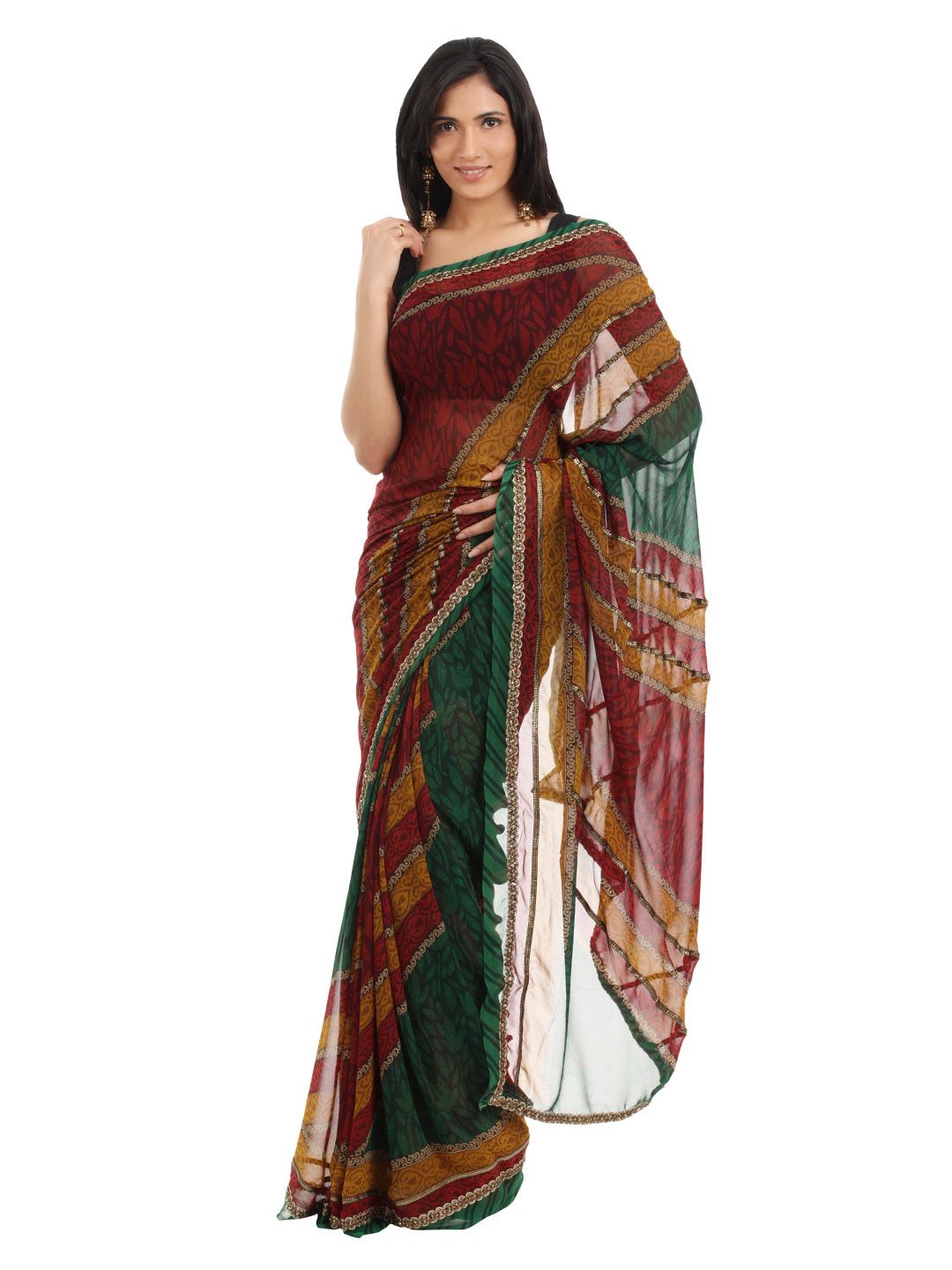 FNF Multi Coloured Printed Sari