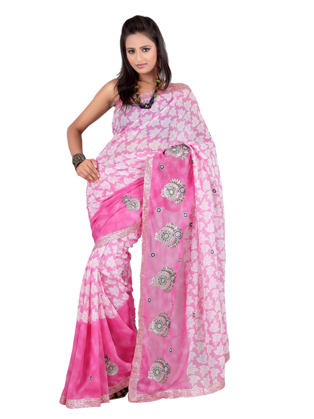 FNF Printed Pink Sari