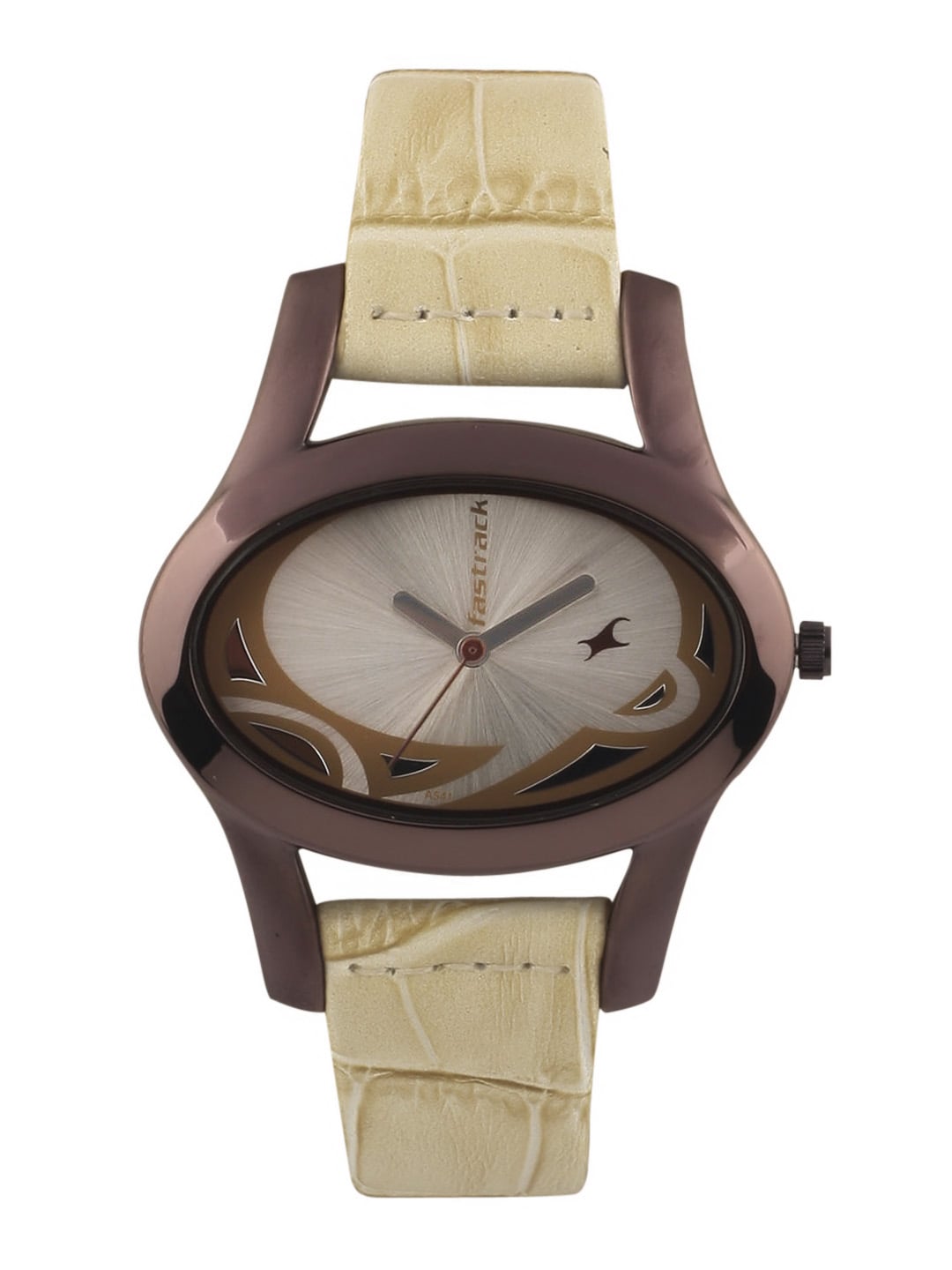 Fastrack Women Brown & Silver Dial Watch Price in India