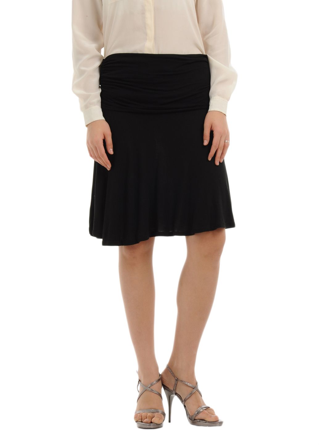 Flying Machine Women Viscose Black Skirt