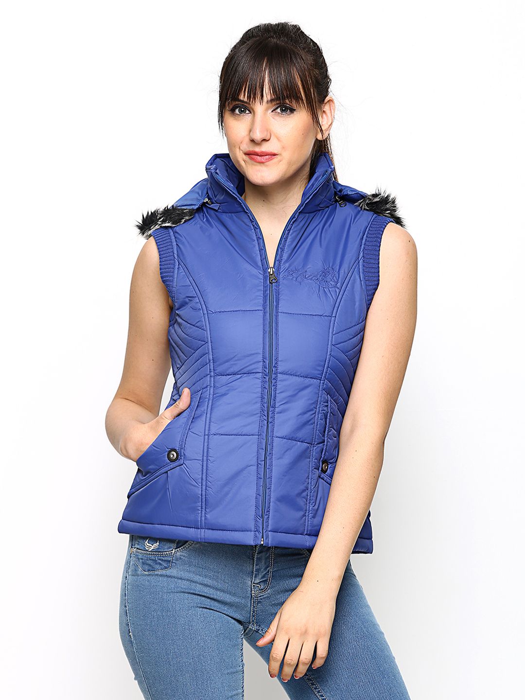 sleeveless hooded jacket women's