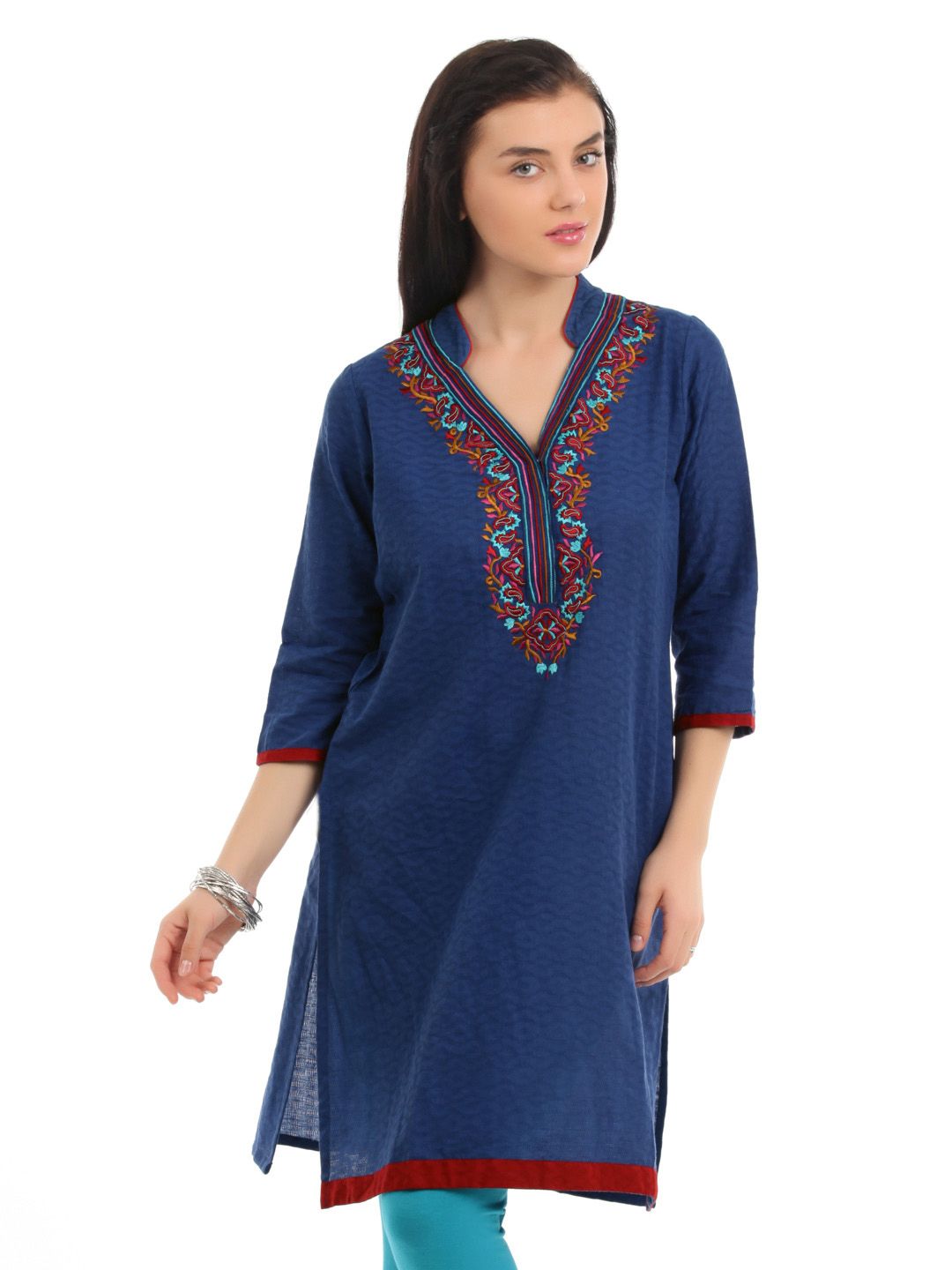 Global Desi Women Blue Kurta