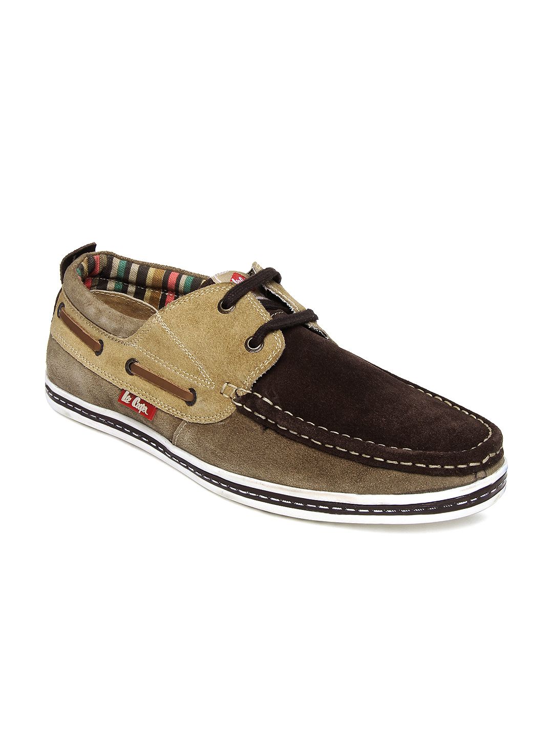 lee cooper brown leather casual shoes