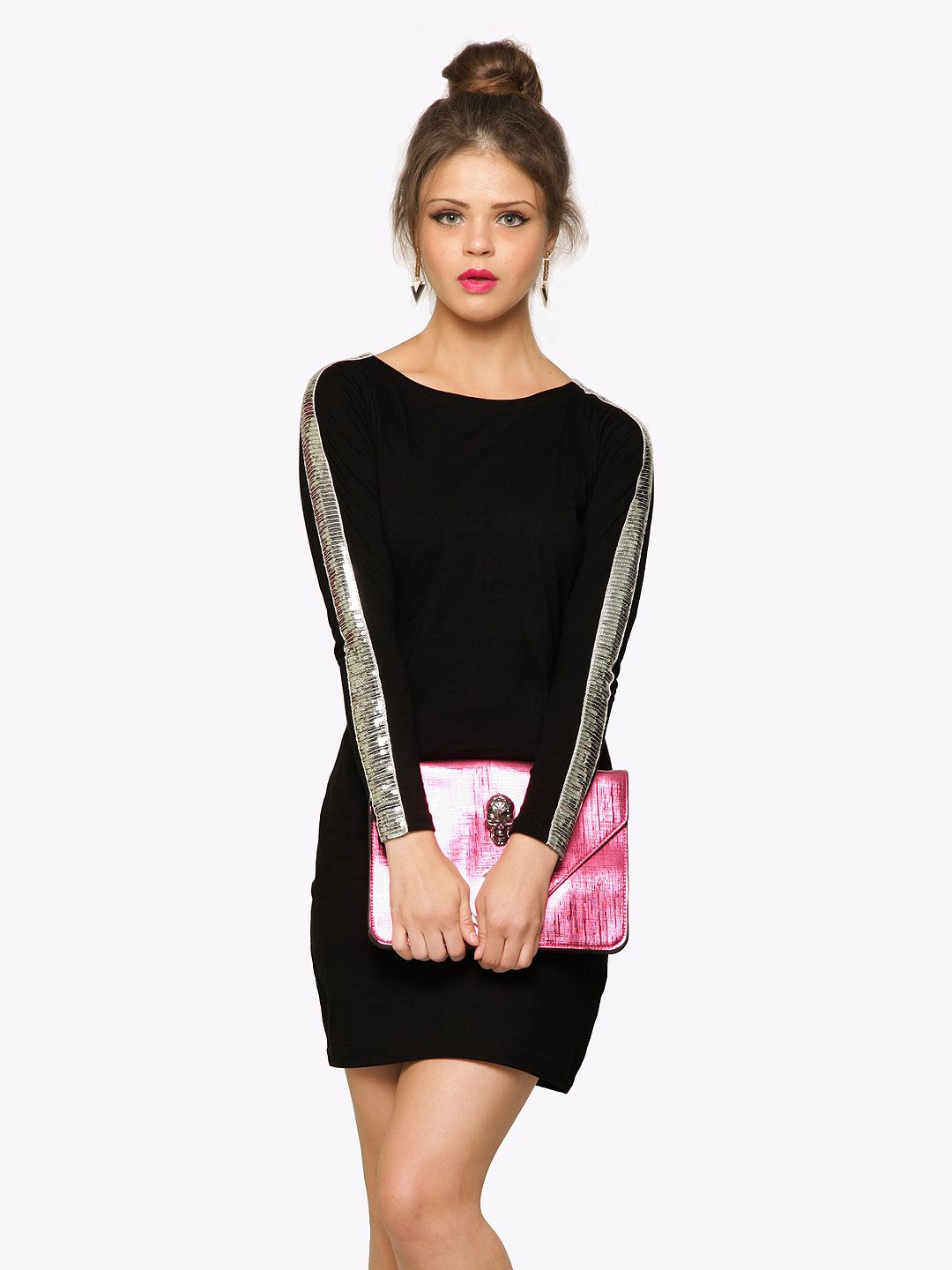 Miss Chase Black Bodycon Dress Price in India