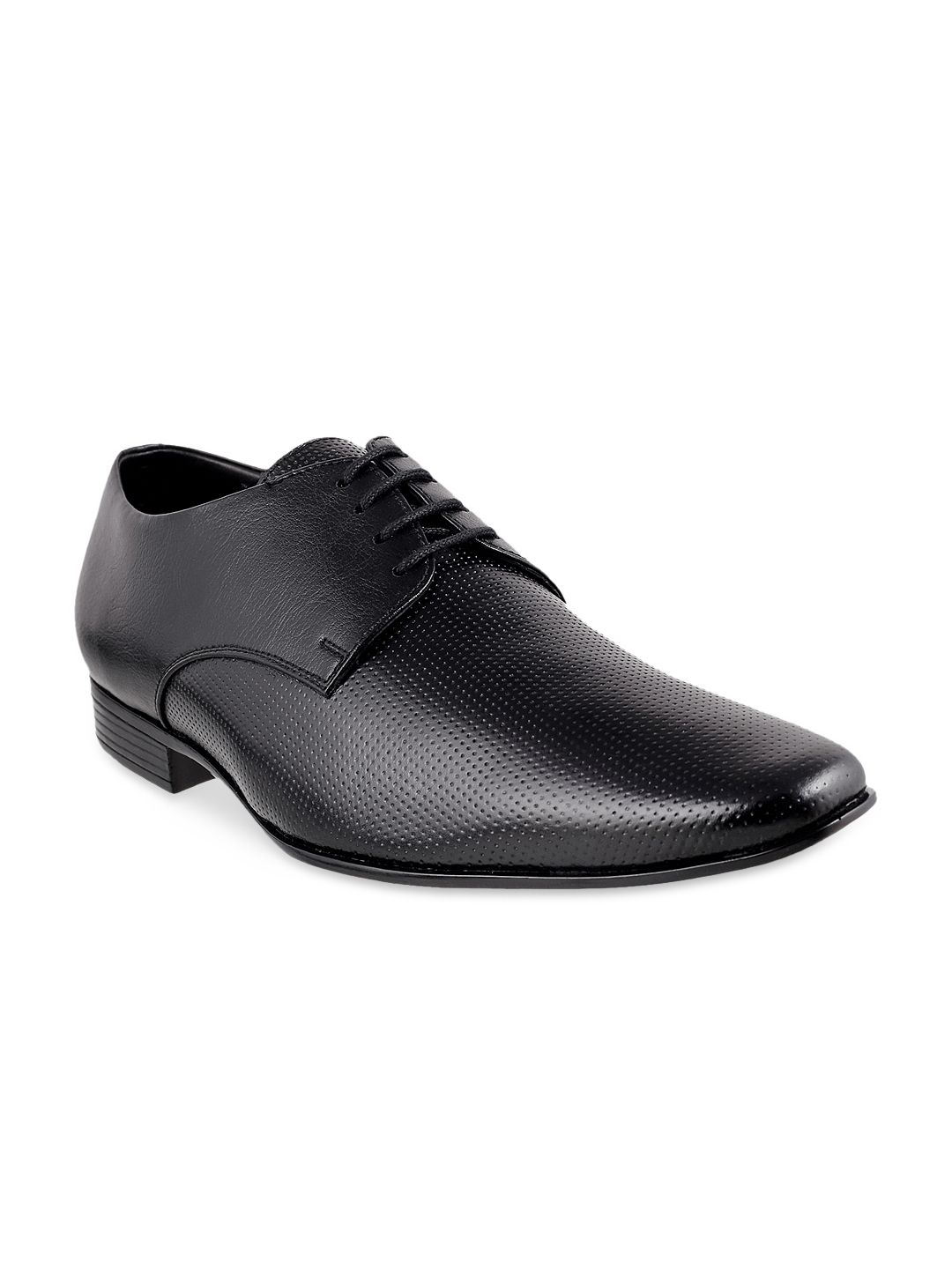 Mochi Men Black Leather Formal Shoes
