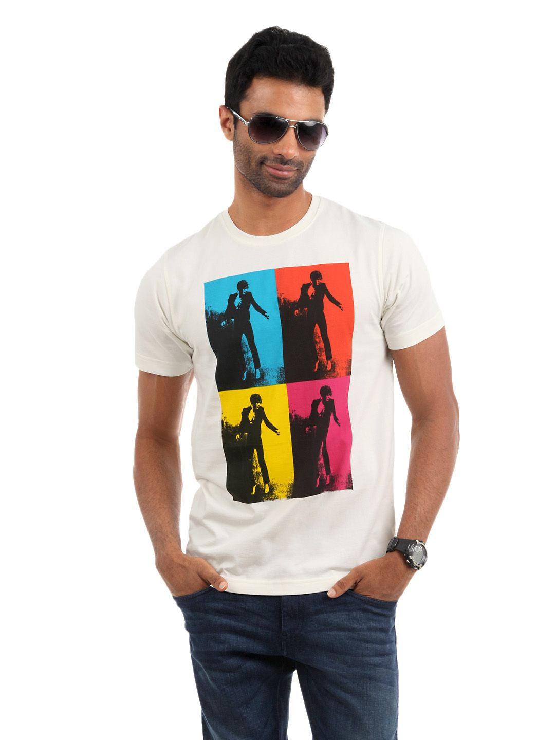 Buy Myntra Men White Printed T Shirt - Tshirts for Men | Myntra