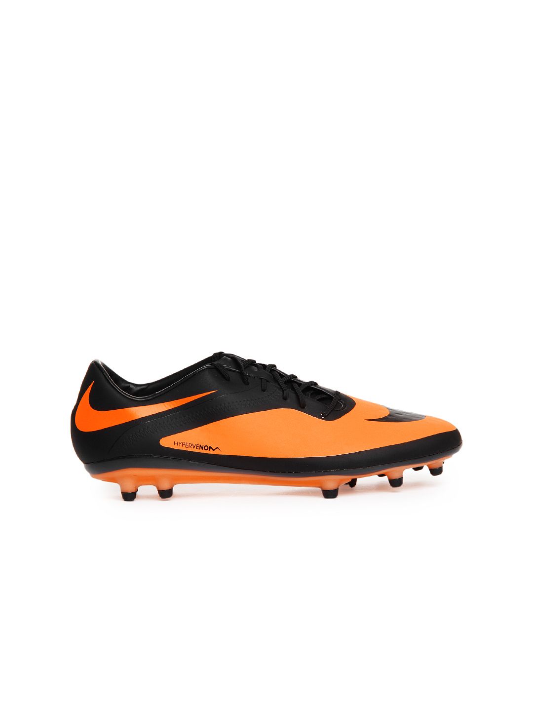 Buy Nike Men Black & Neon Orange Hypervenom Phatal FG Sports Shoes