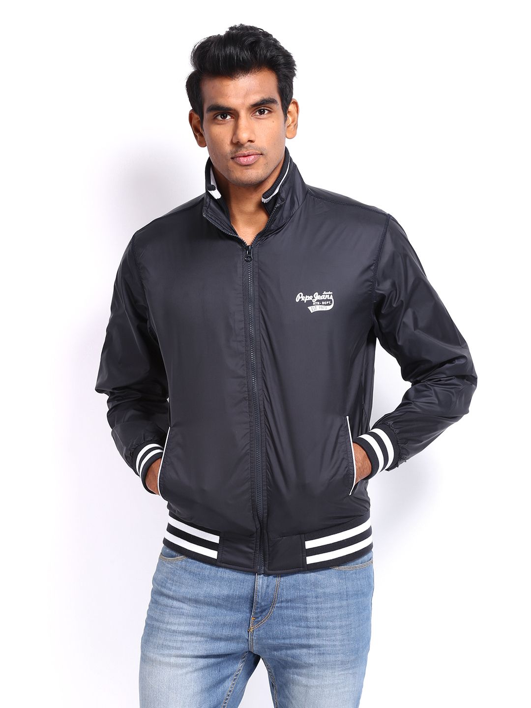 Buy Pepe Jeans Men Navy Windsheeter Jacket - Jackets for Men