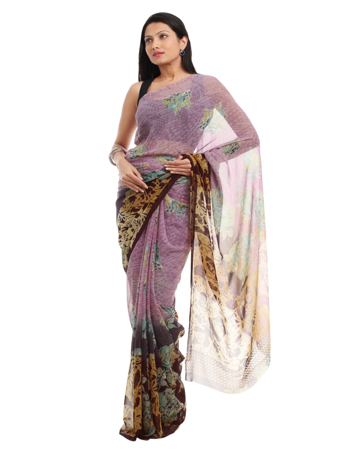 Prafful Purple Sari