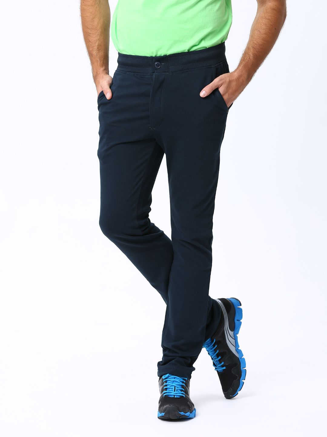 navy track pants mens